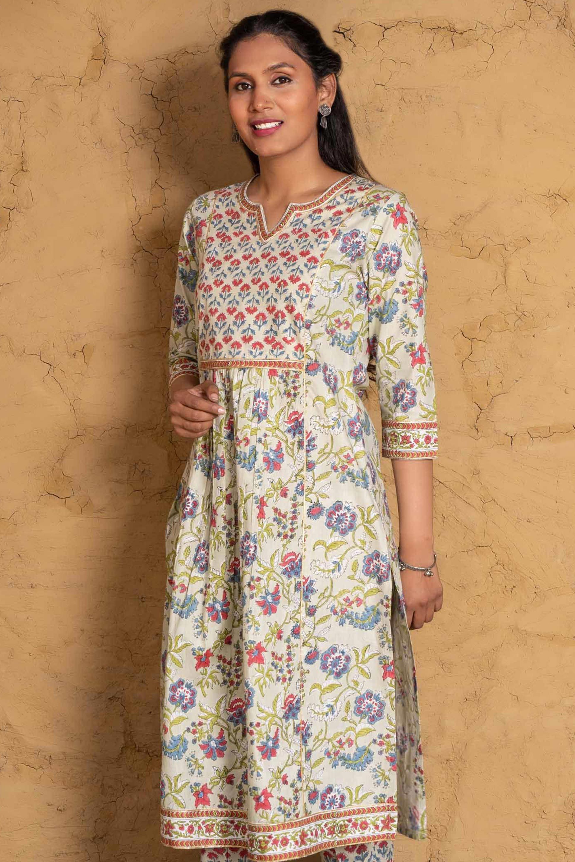 Meadow  Green Block Printed Kurta 