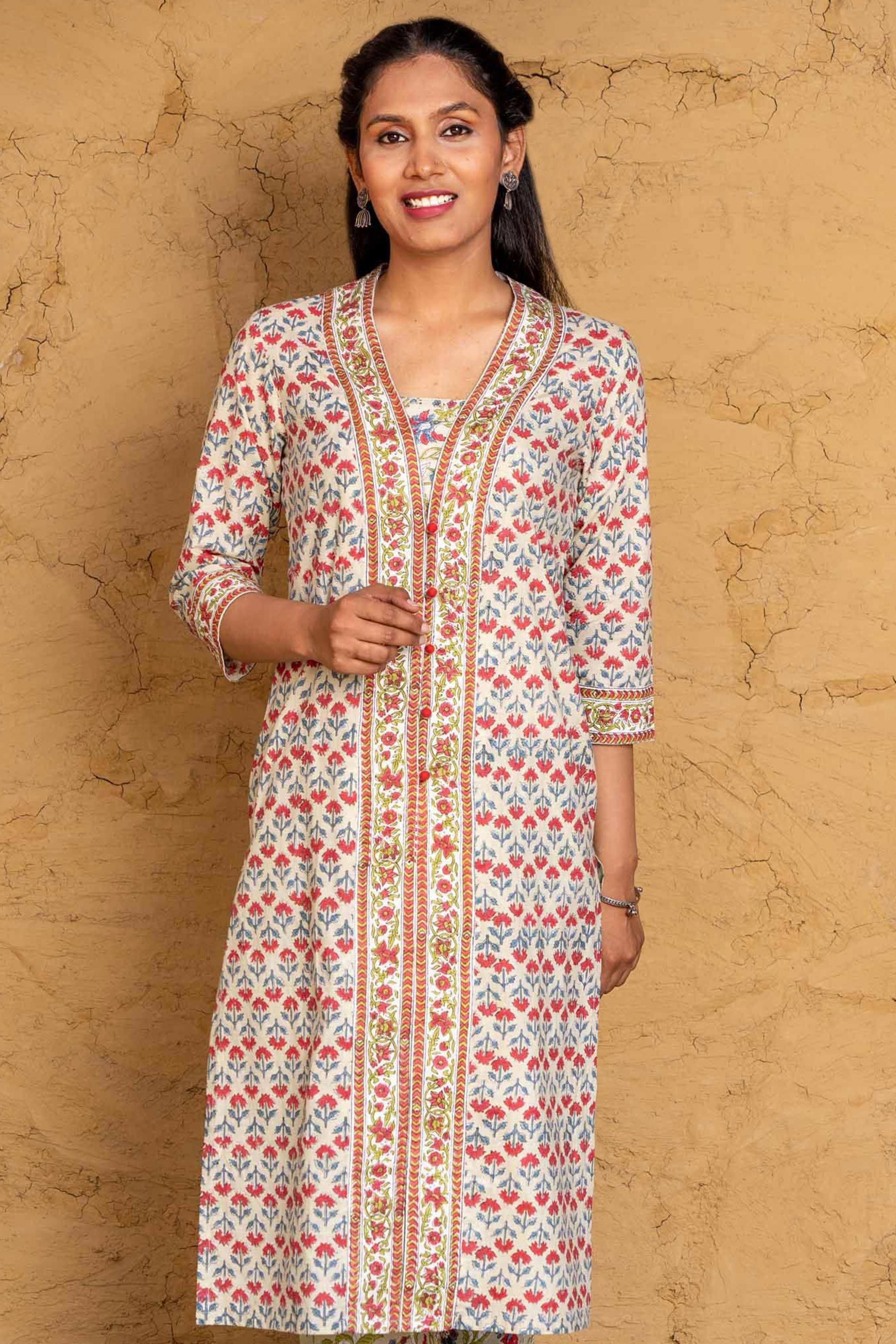 Misty Jade Block Printed Kurta 