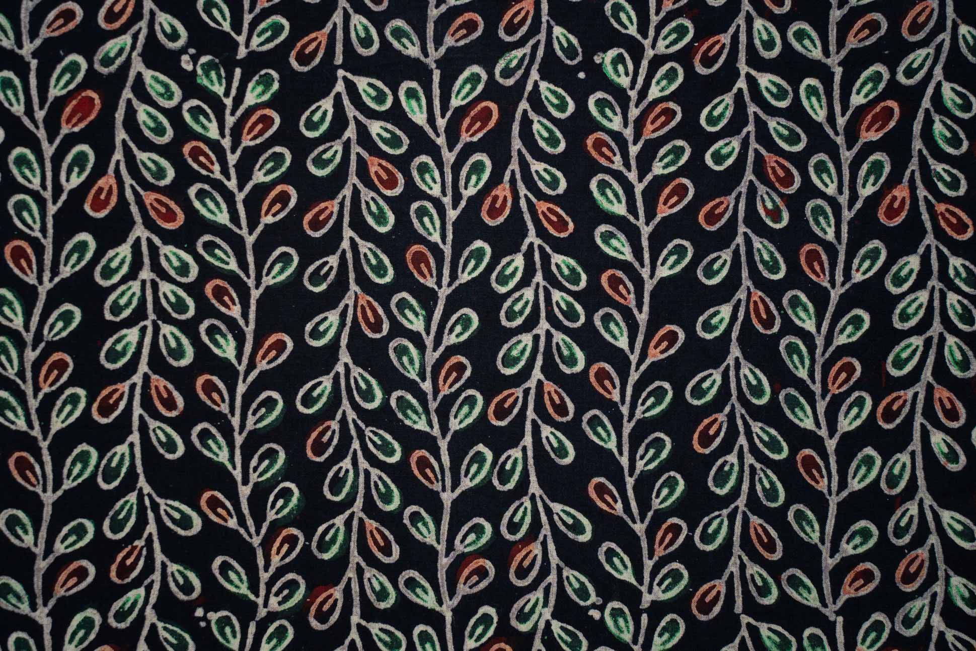 Ajrakh Leaf Block Print Fabric