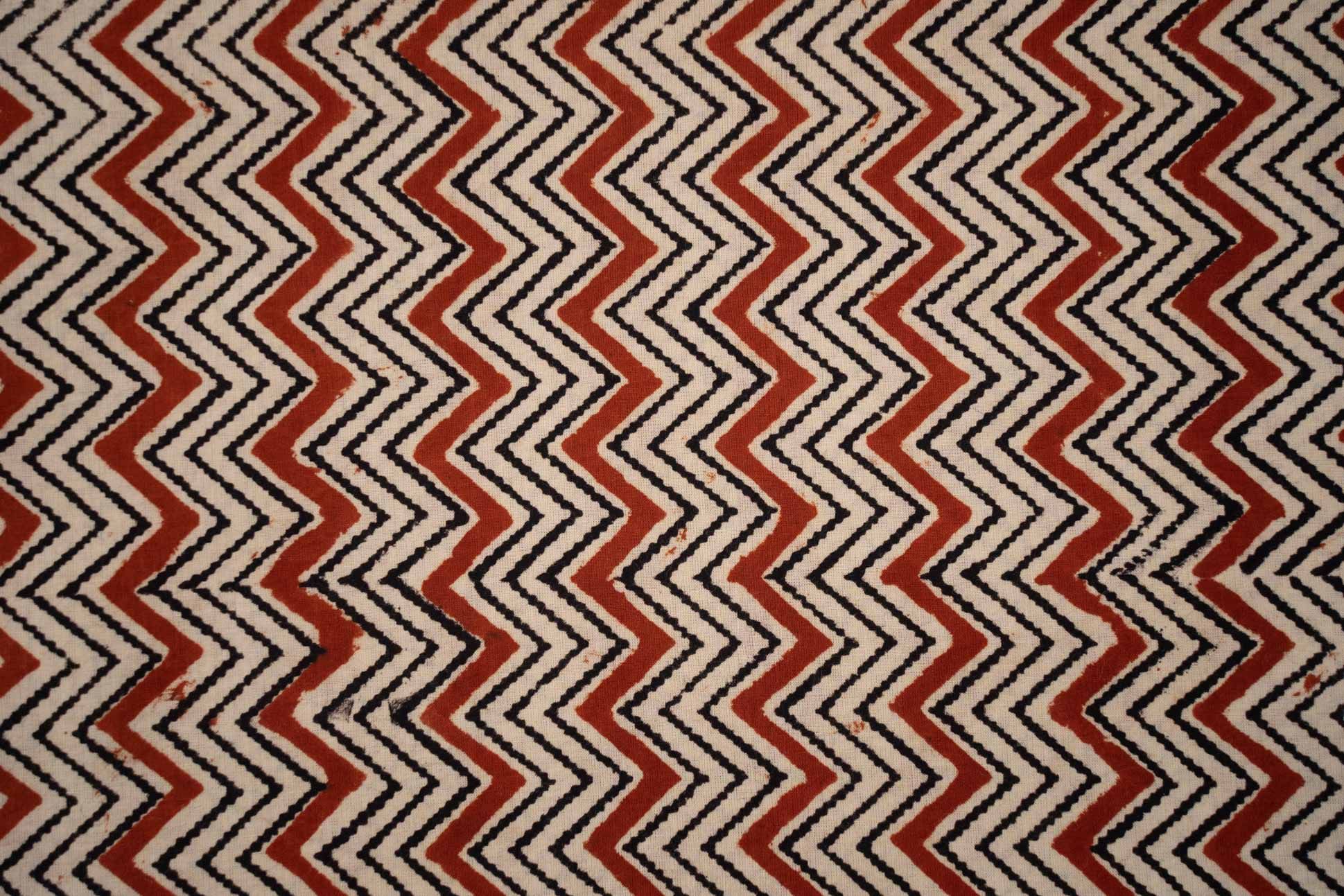 Bagru Chevron Block Print Cotton Fabric