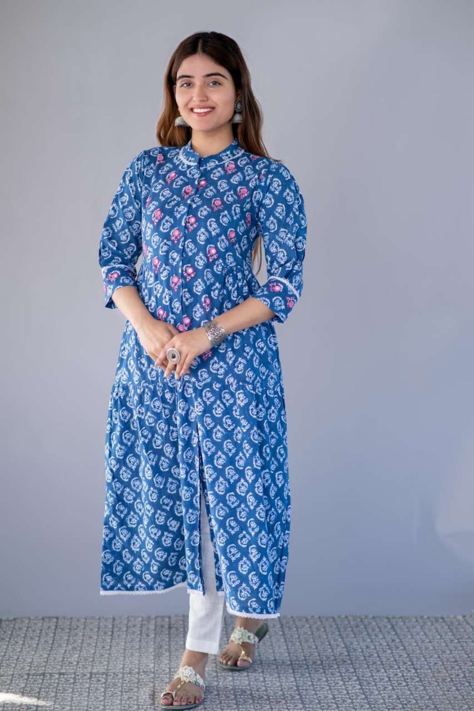 Indigo Blue Mirror Work Kurta