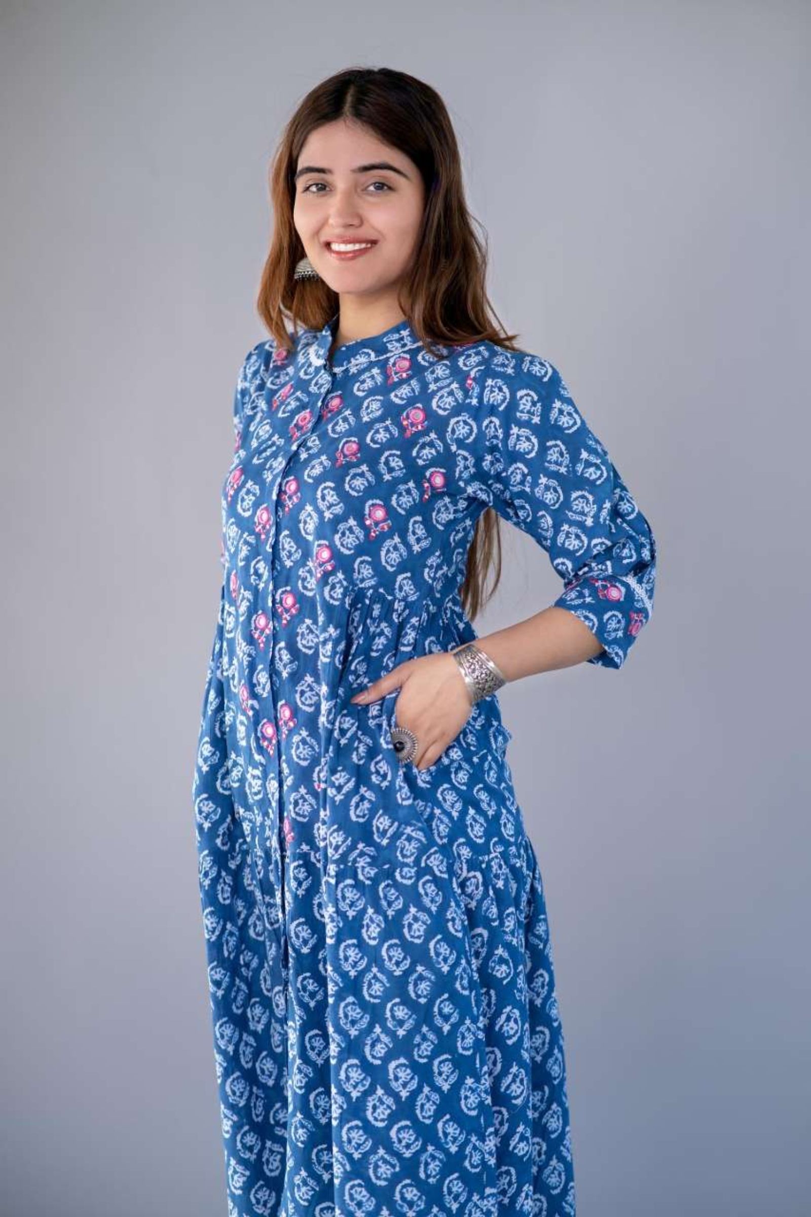 Indigo Blue Mirror Work Kurta