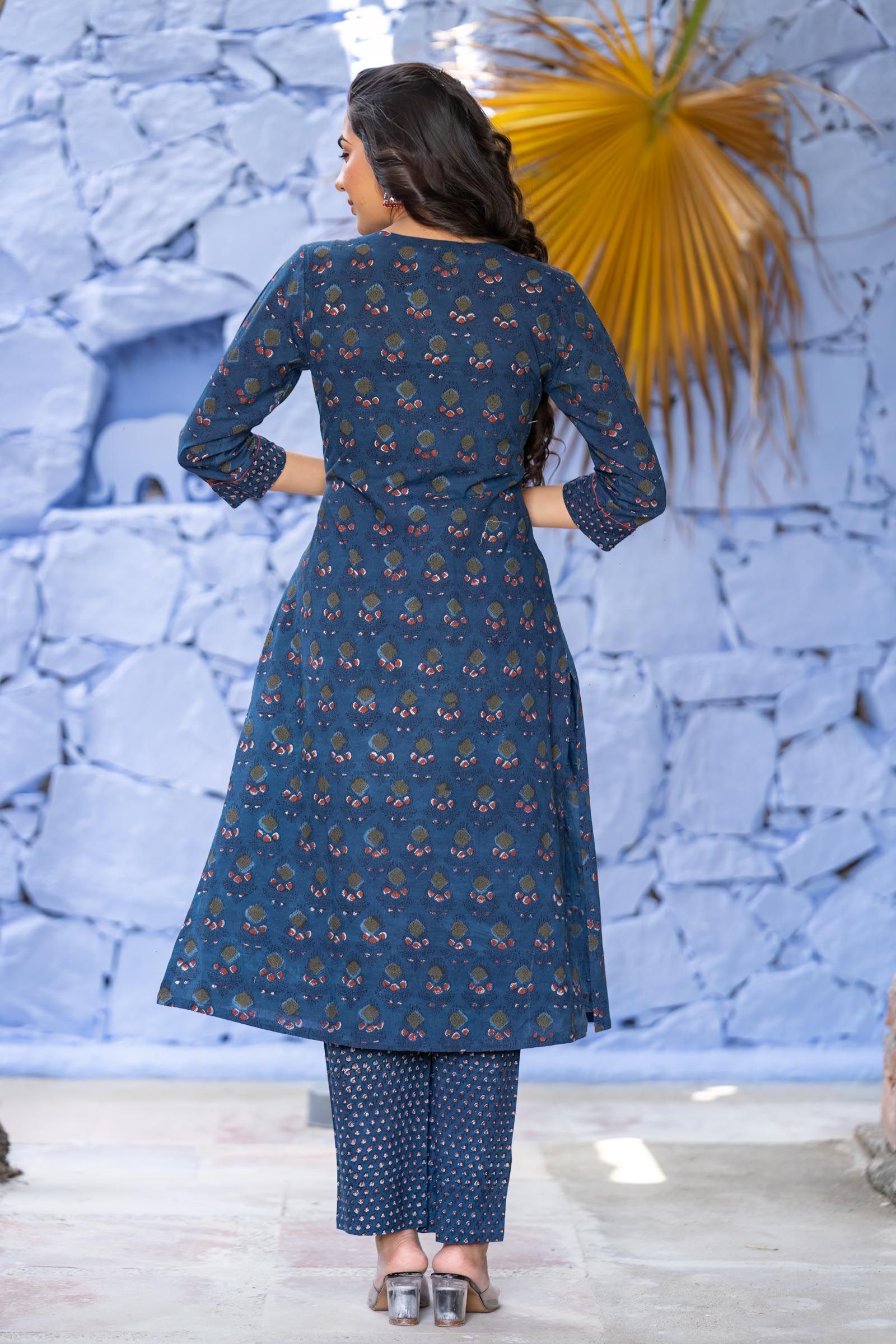 Bagru Indigo Kurta Set