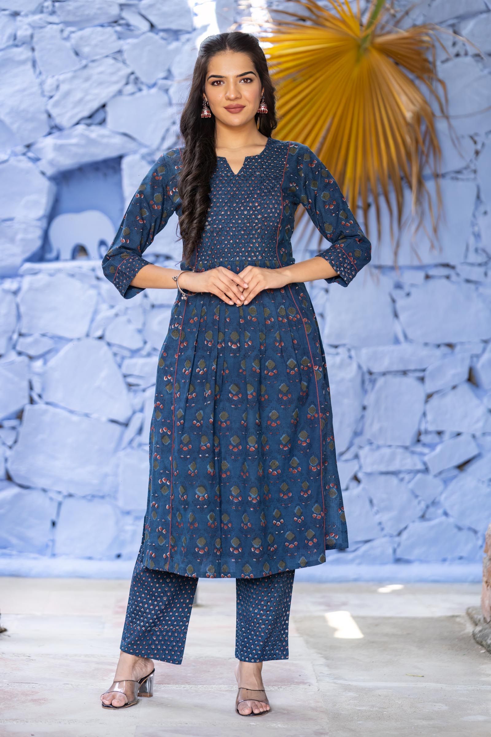 Bagru Indigo Kurta Set