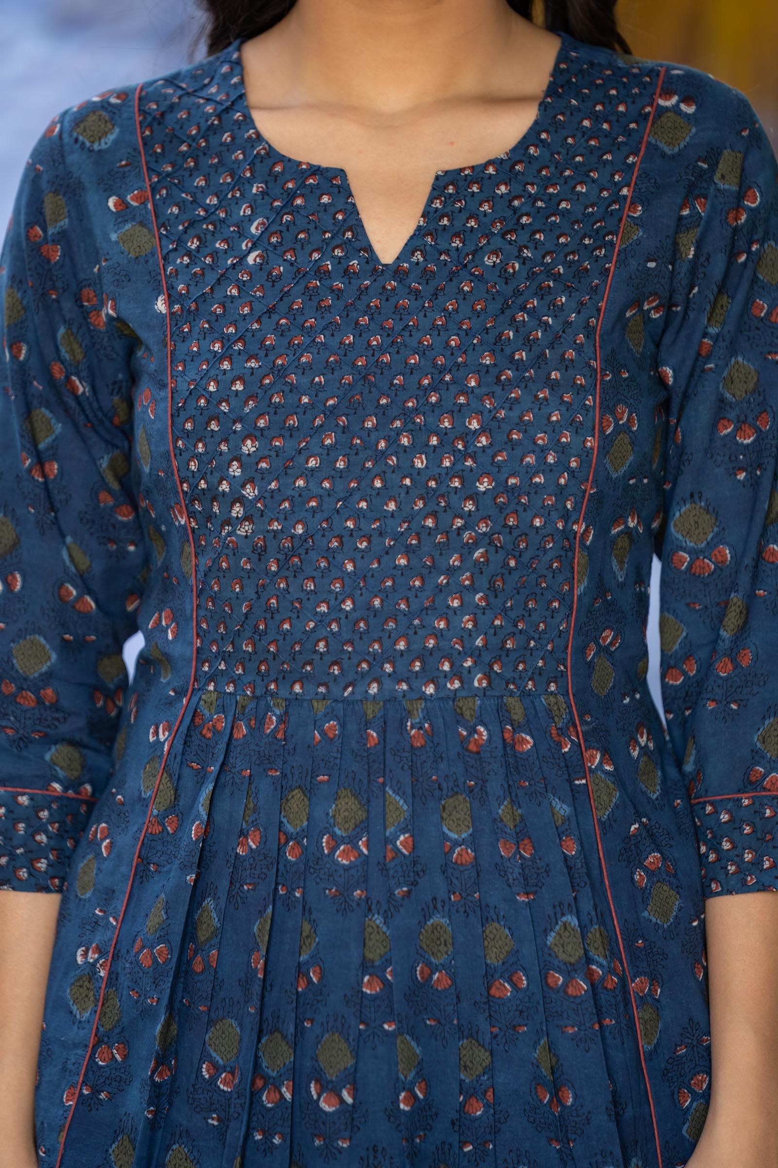 Bagru Indigo Kurta Set