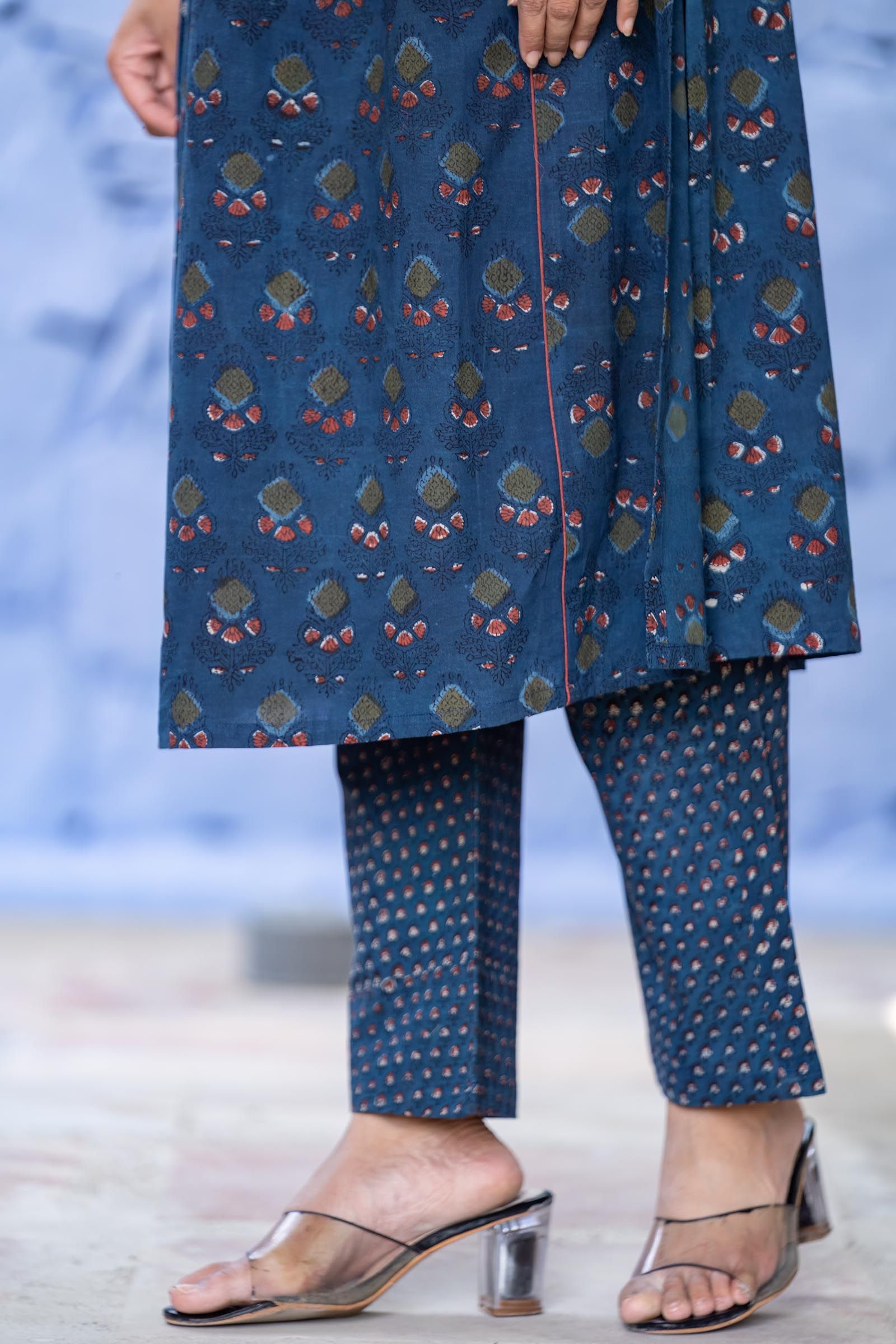 Bagru Indigo Kurta Set