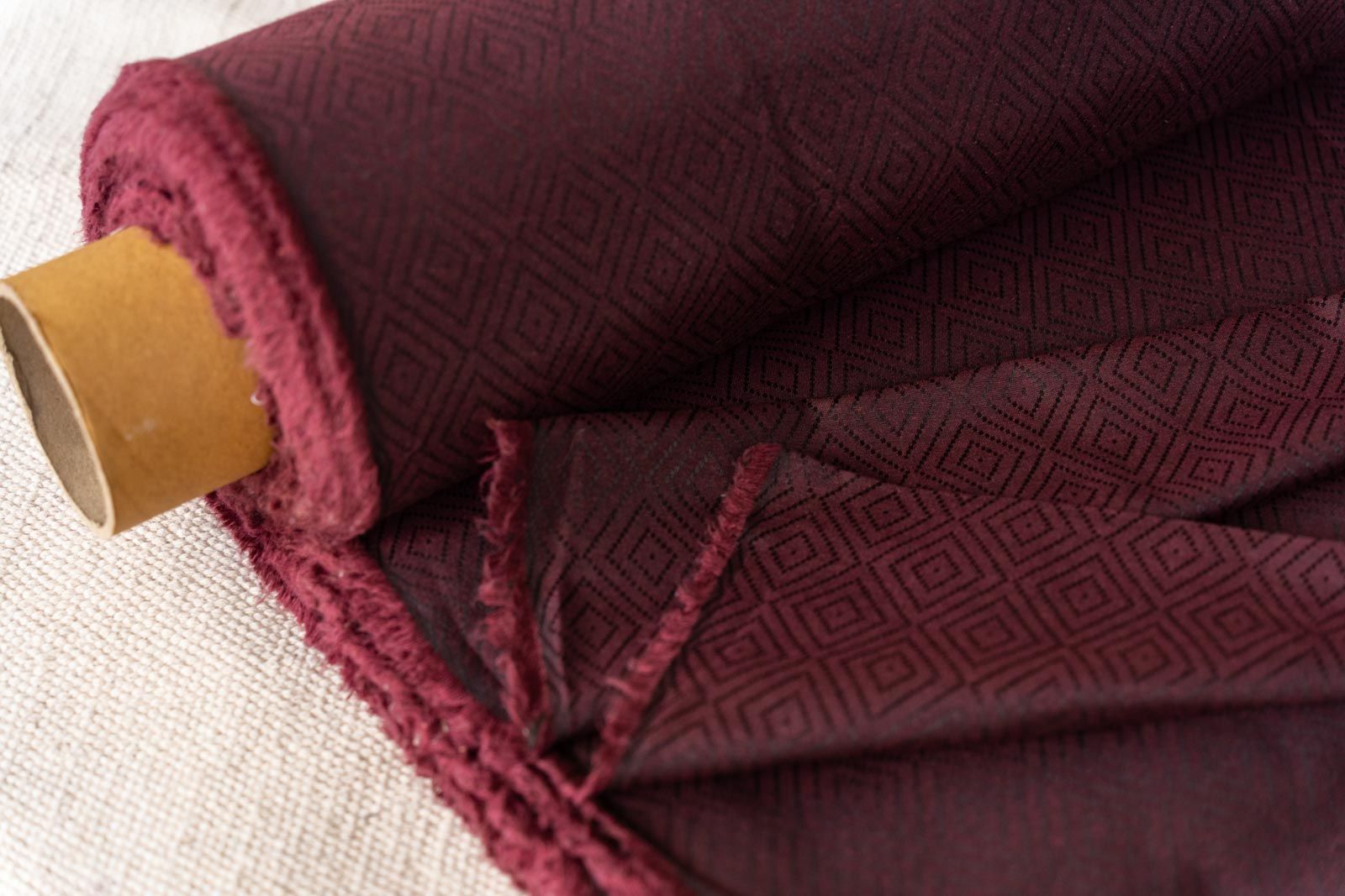 Maroon Khari Cotton Blend Dobby Fabric