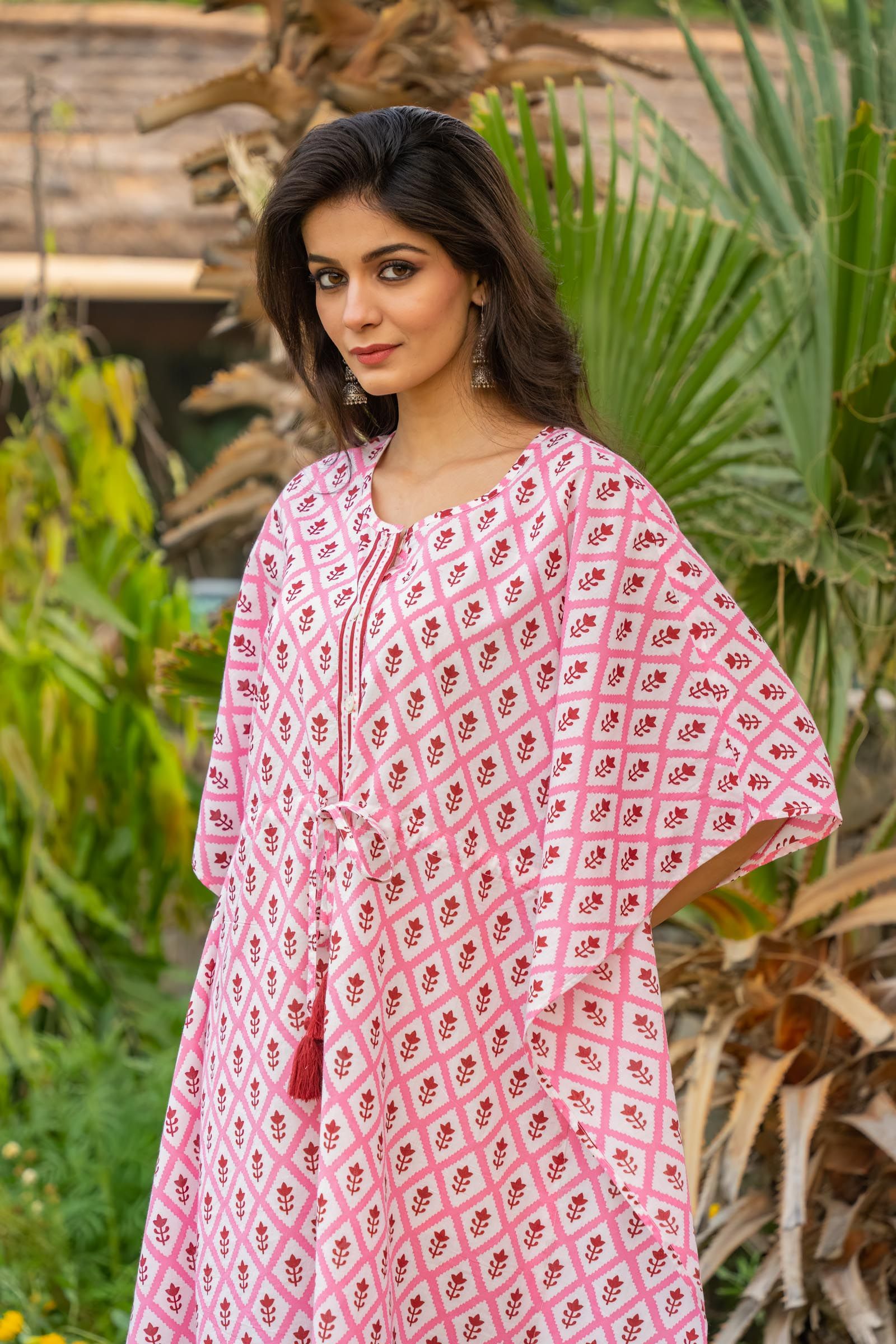 Pink Floral Kaftan