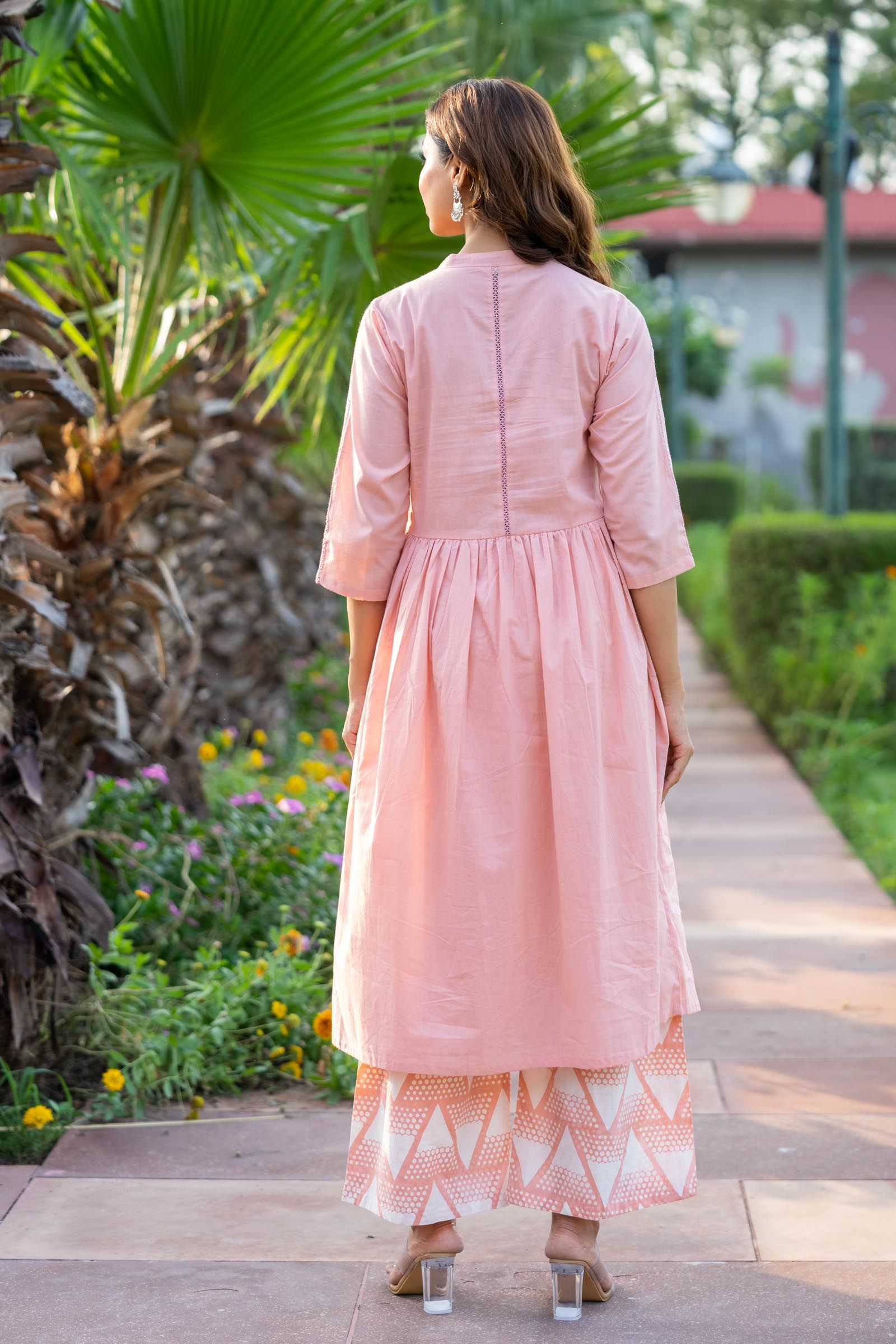 Peach Designer Kurta