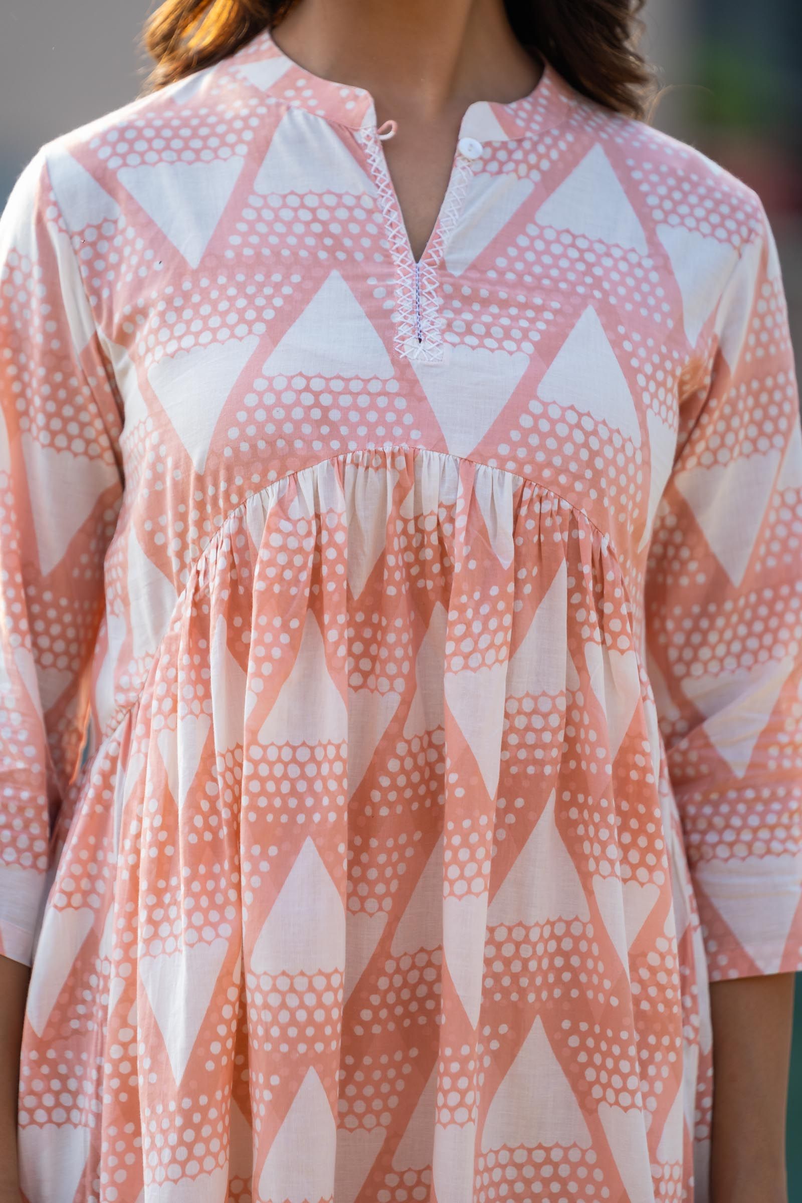 Peach Lace Kurta