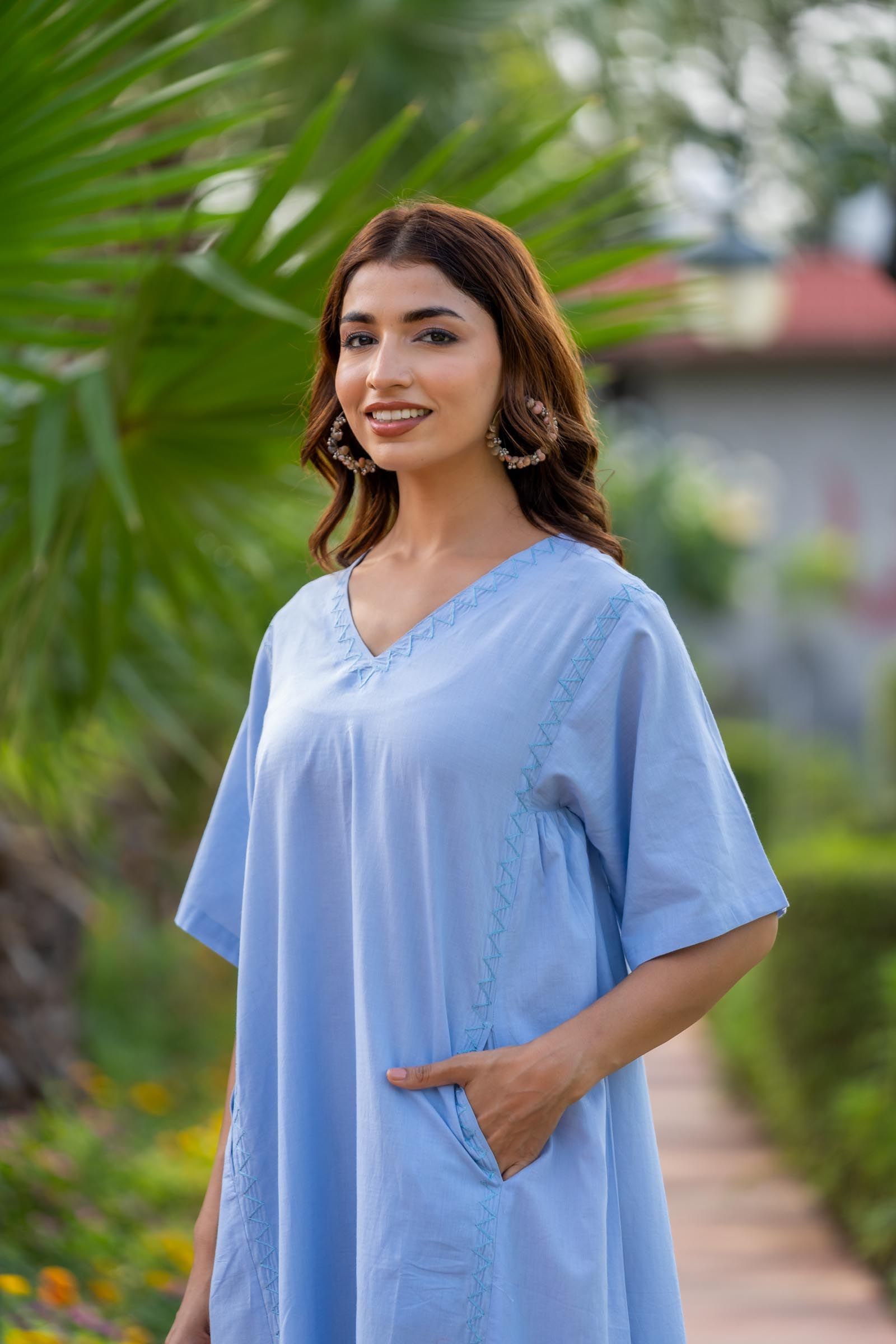 Mist Blue Designer Palazzo Set