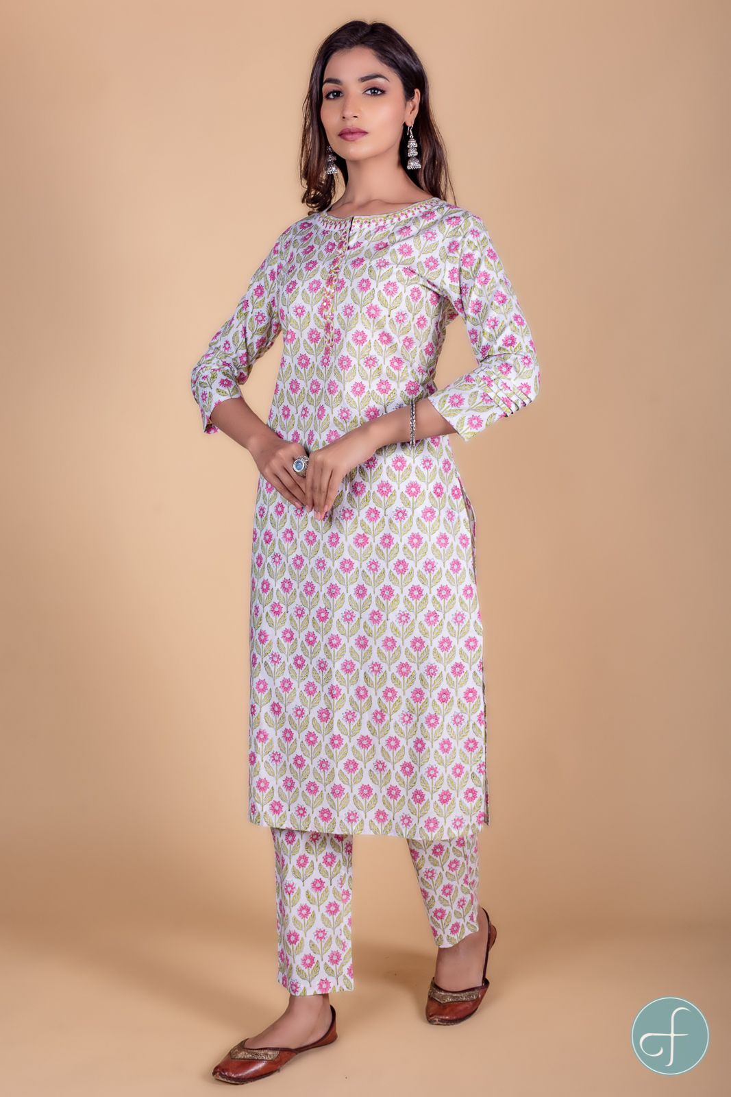 Paradise Pink Block Printed Kurta 