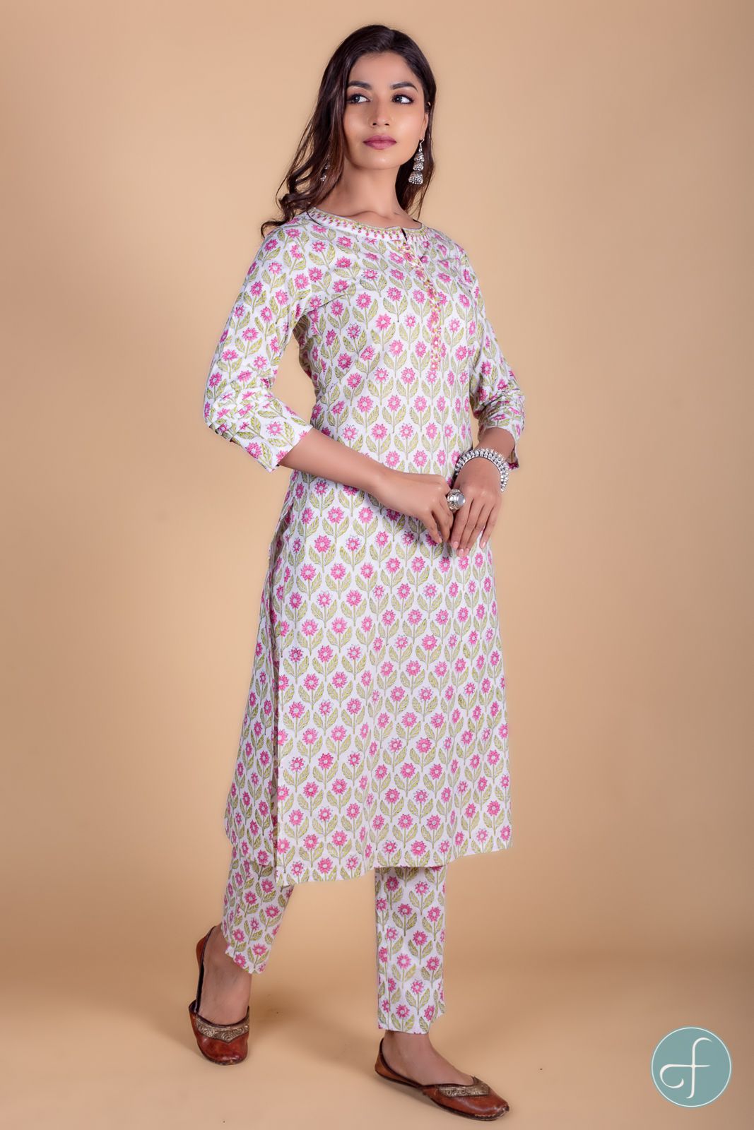 Paradise Pink Block Printed Kurta 