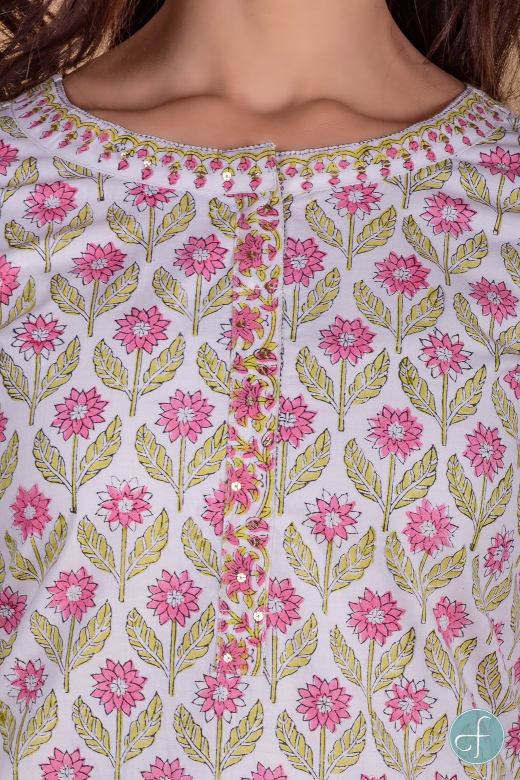 Paradise Pink Block Printed Kurta 