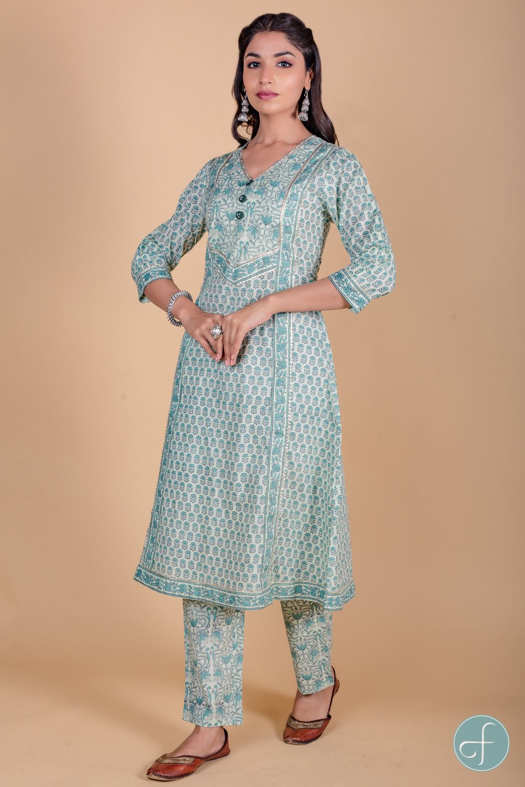 Jade Green A Line Kurta 