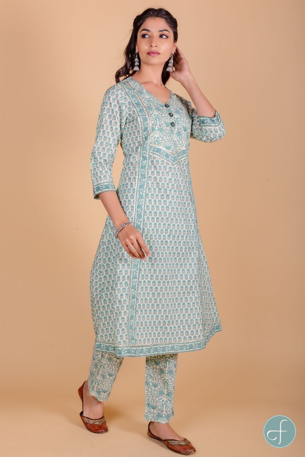 Jade Green A Line Kurta 