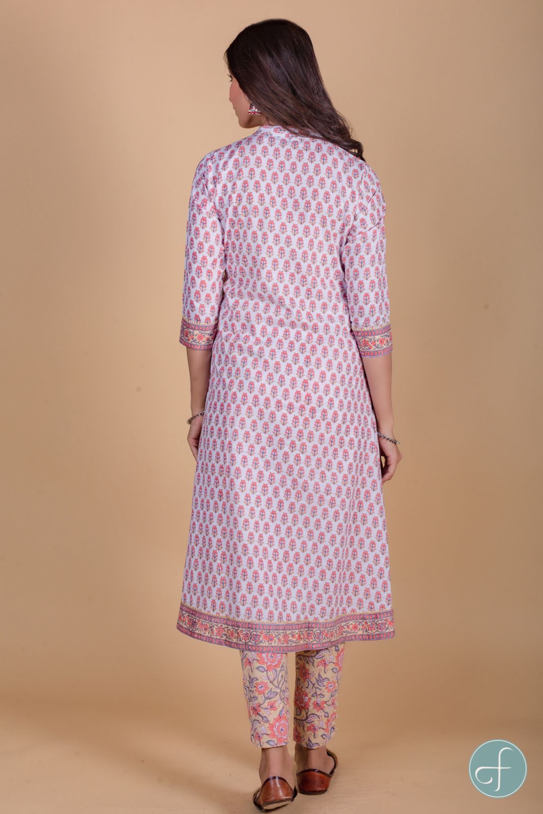 Coral Peach A Line Kurta 