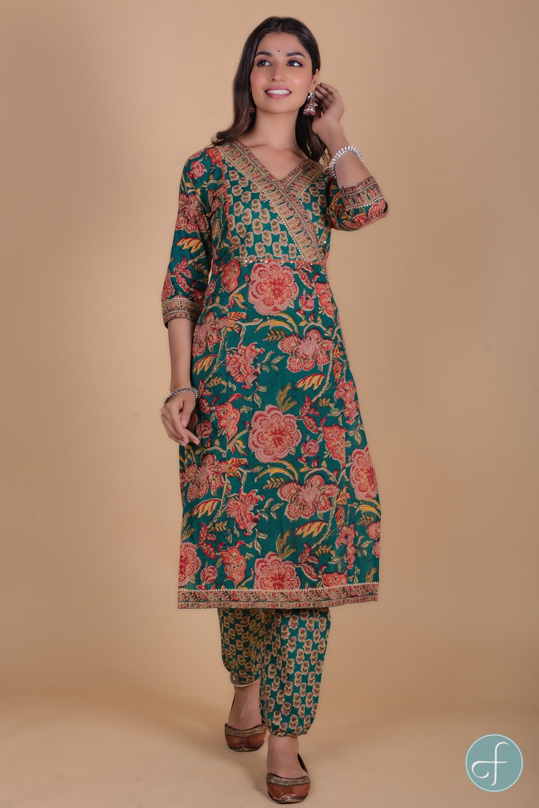 Juniper Green Block Printed Kurta 