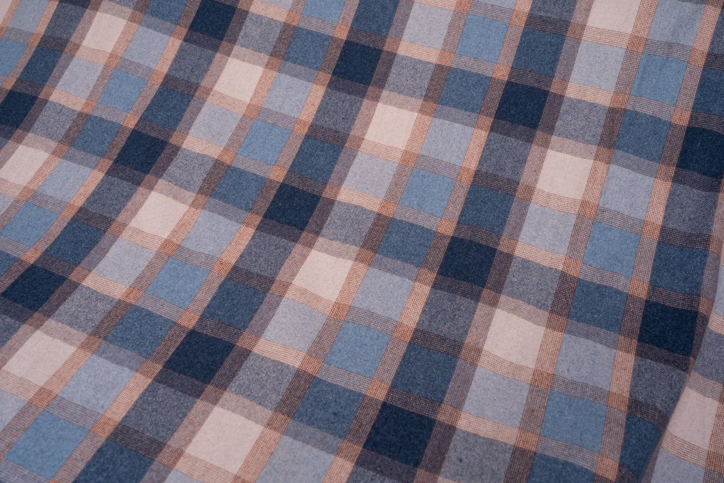 Multicolor Checks Tweed Wool Fabric