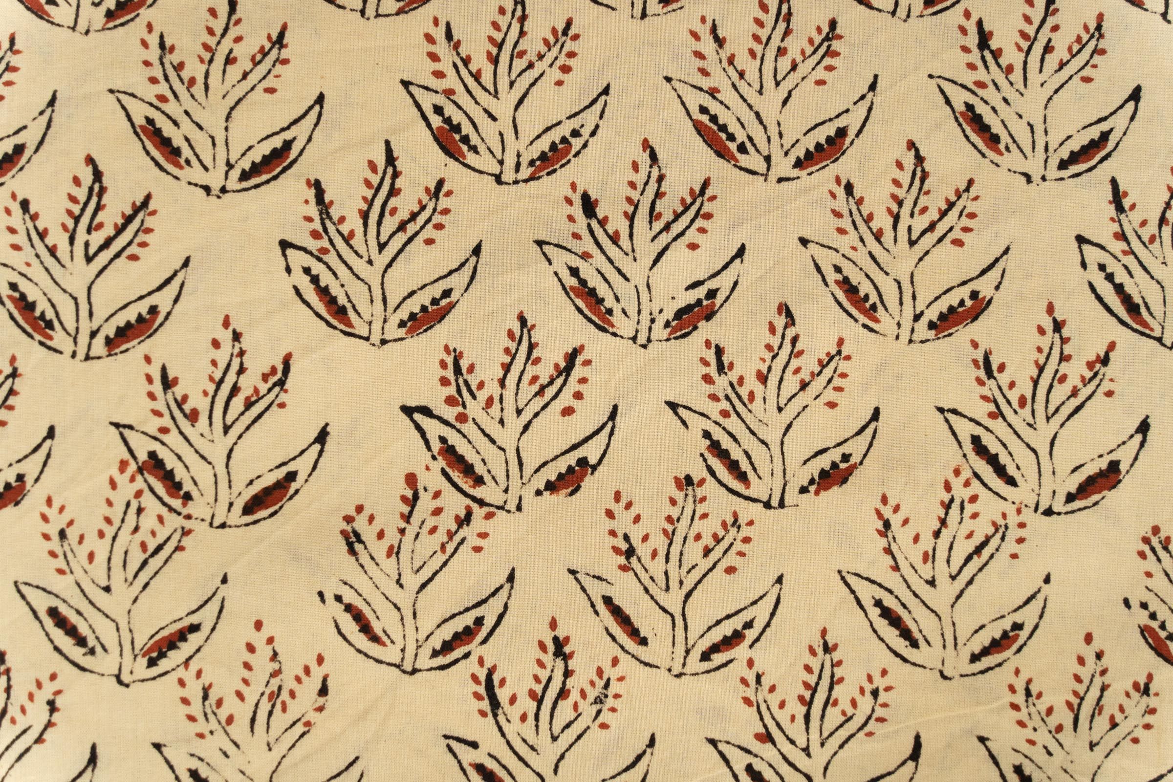 Bagru Floral Block Printed Cotton Fabric