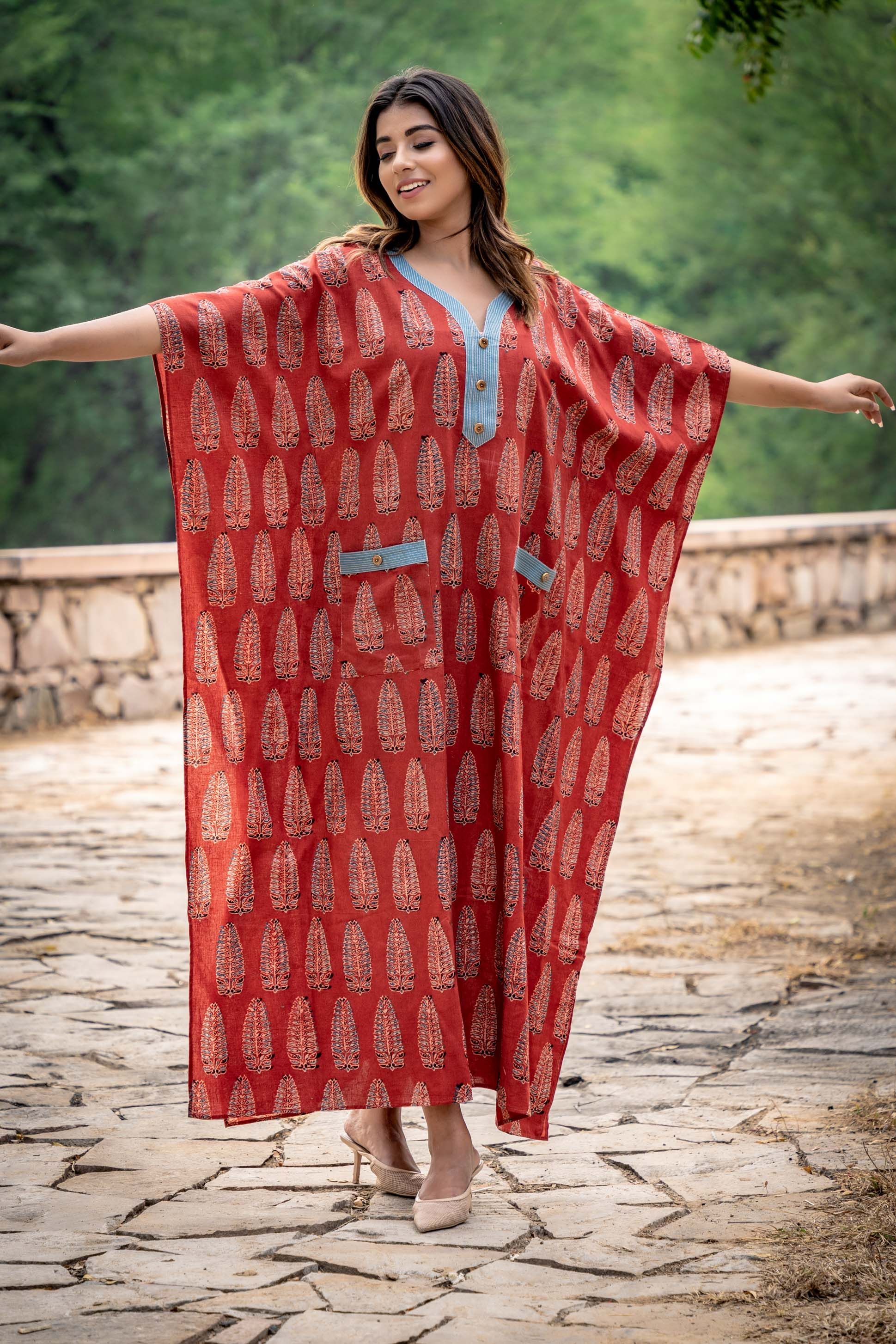 Ajrakh Block Printed Kaftan