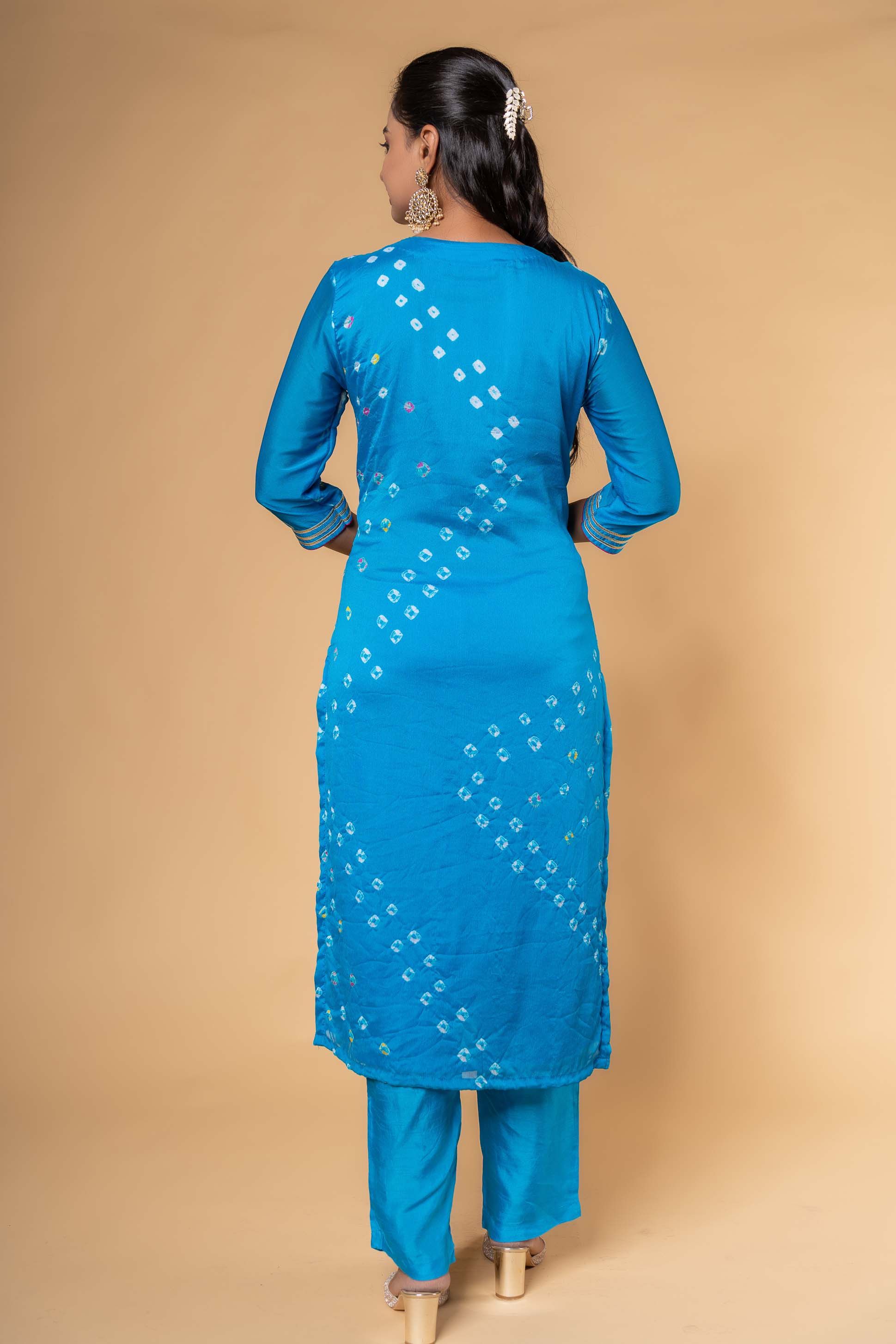 Blue Hand Embroidery Kurta 