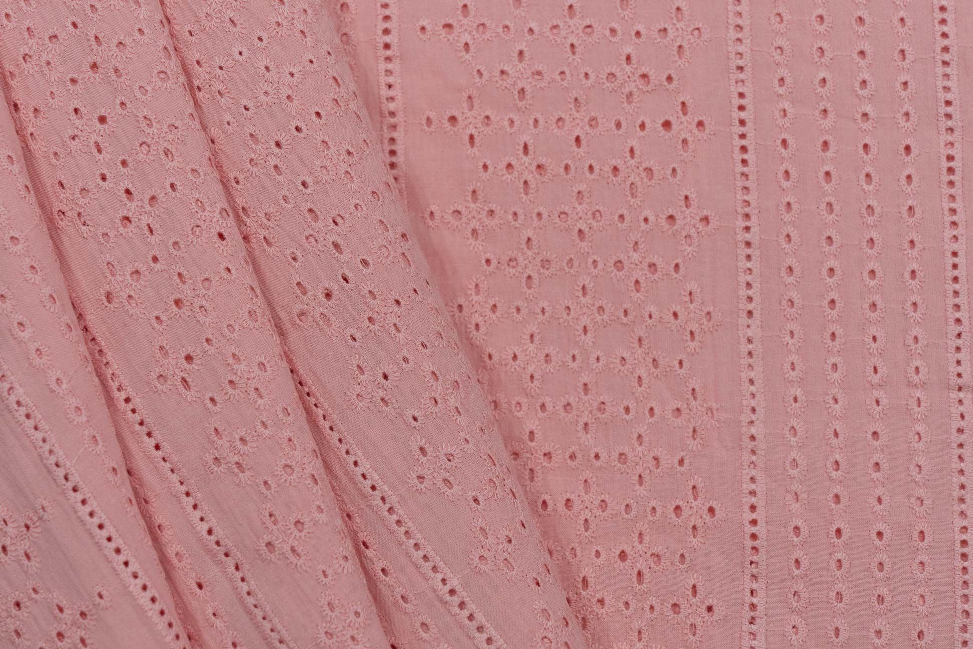 Icing Pink Chikankari Embroidered Cotton Fabric (58