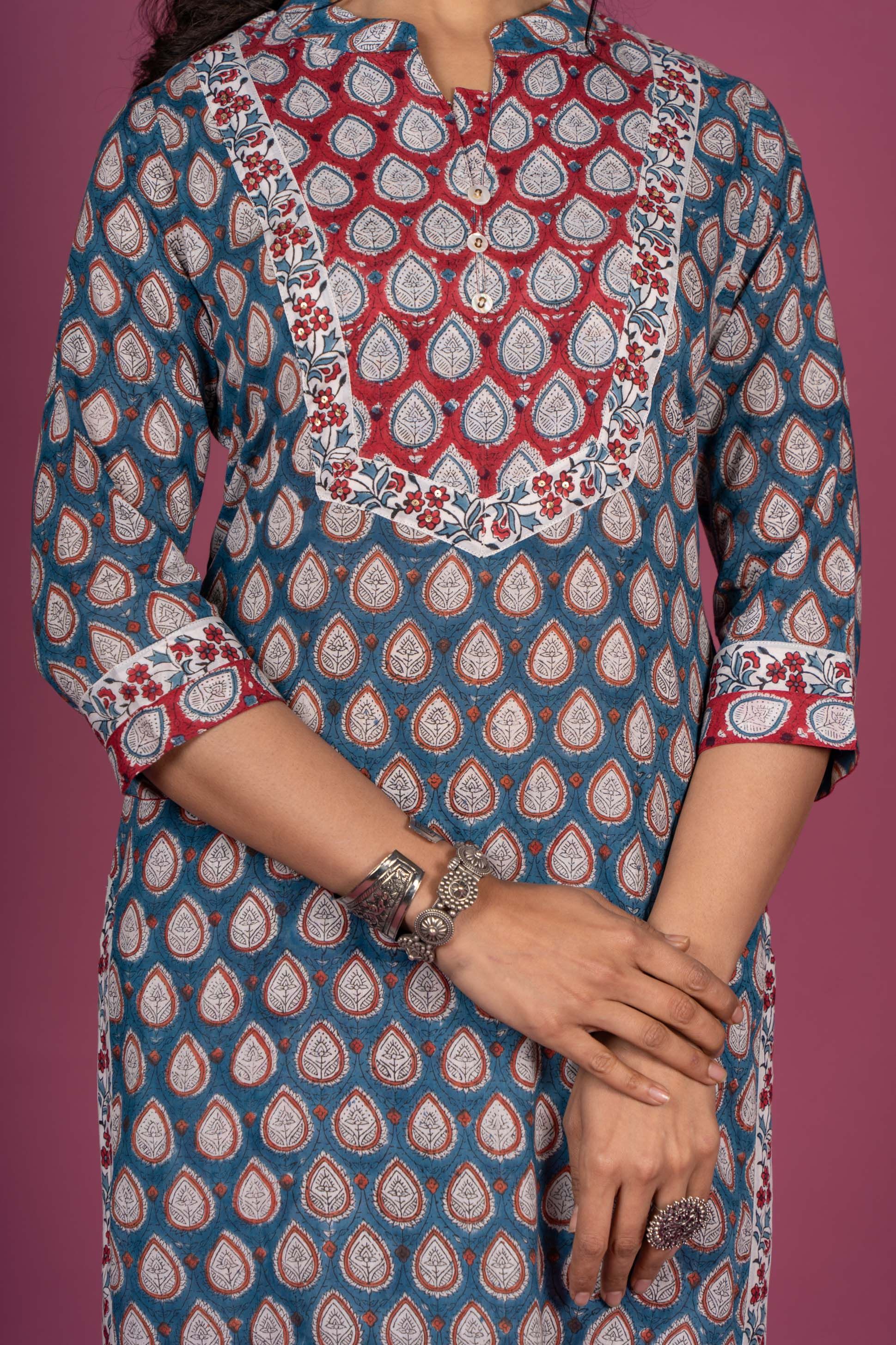 Blue Moon Block Printed Kurta