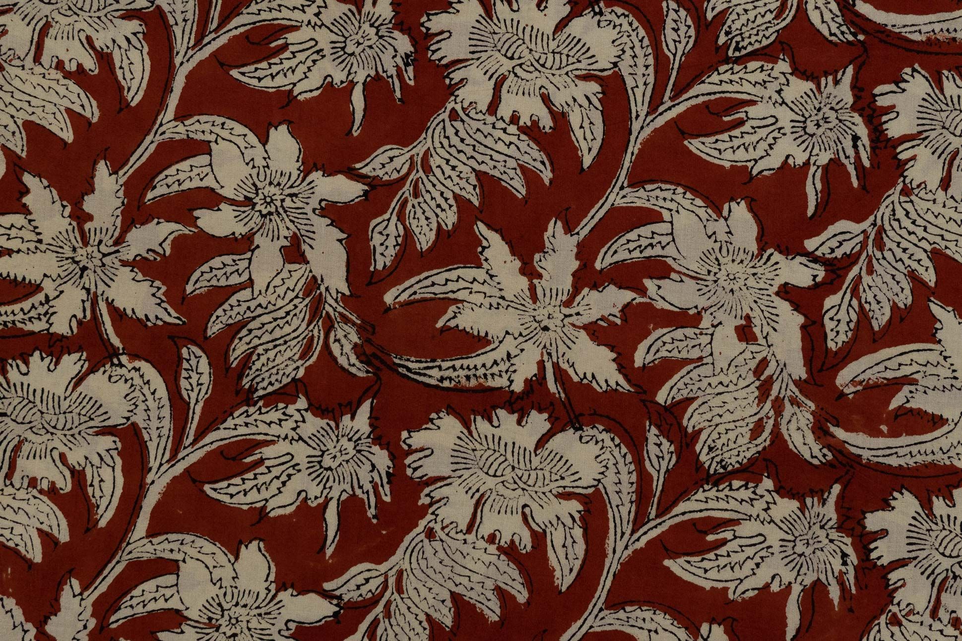 Bagru Red Hand Block Printed Fabric