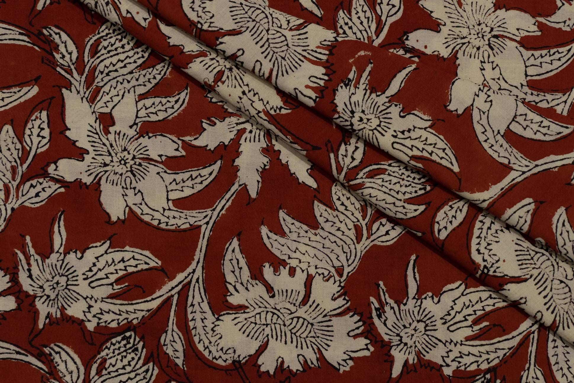 Bagru Red Hand Block Printed Fabric