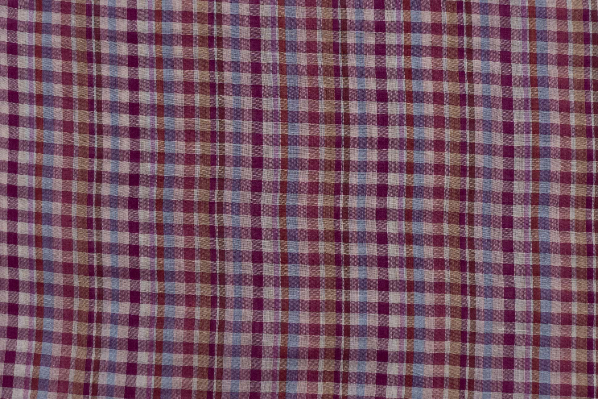 Multicolor Checks Handloom Khari Cotton Fabric