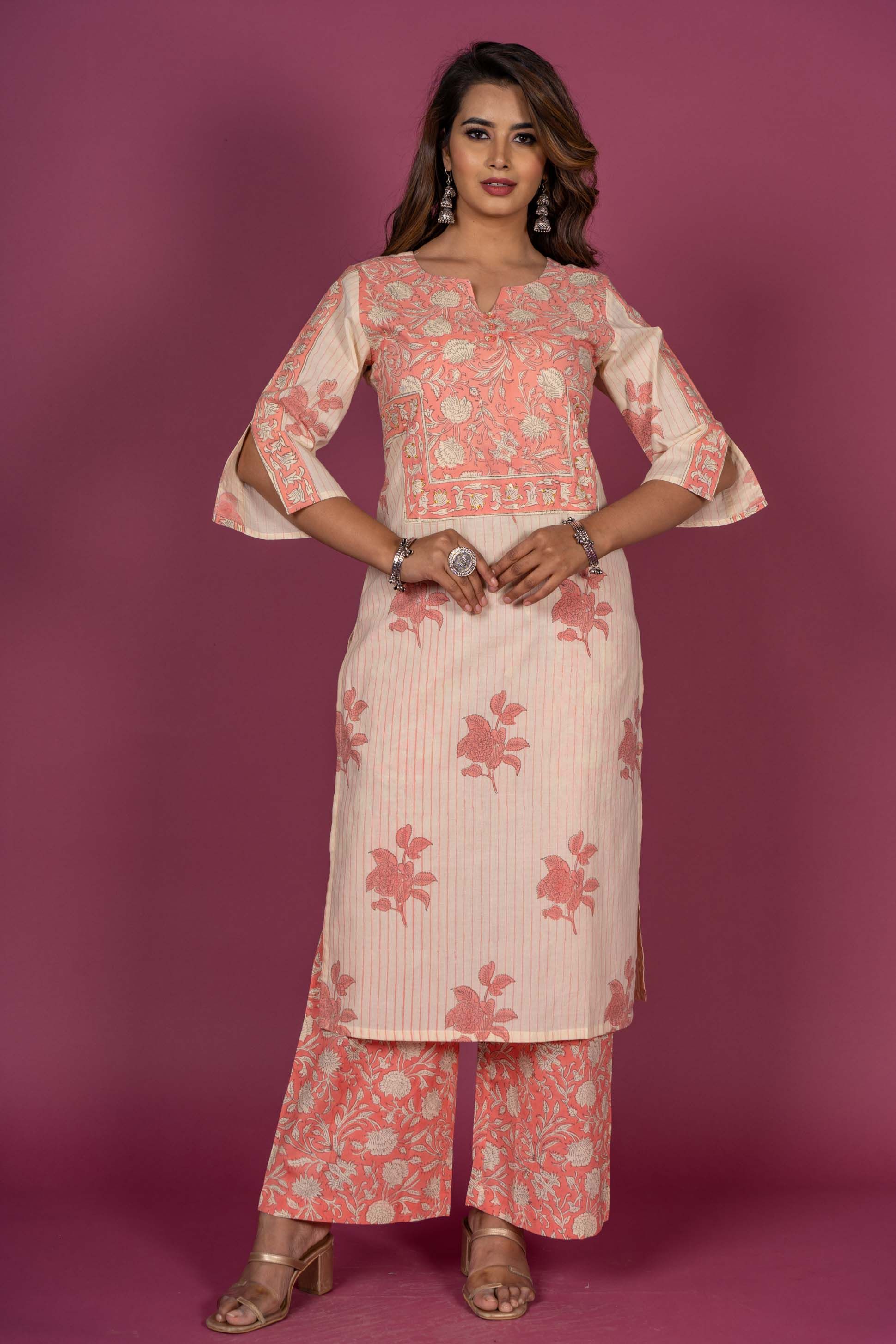 Summer Cream Block Printed Kurta 