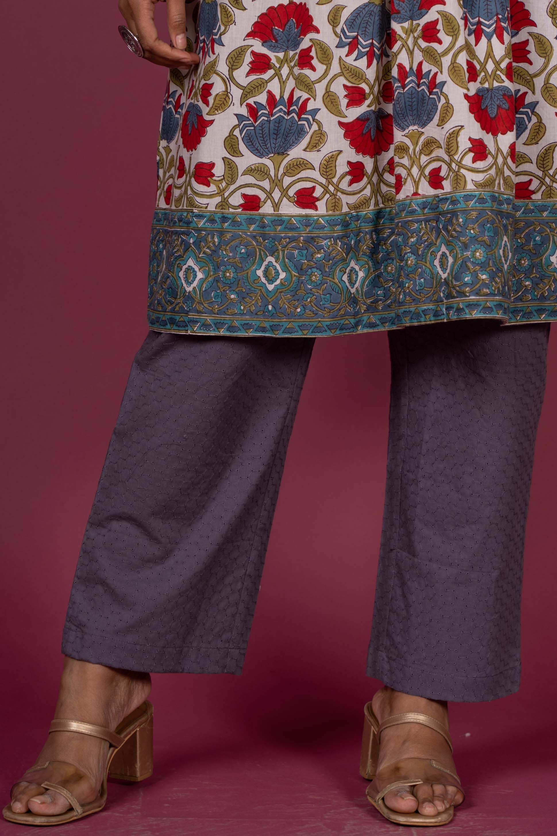 Floral Block Printed Kurta Set 