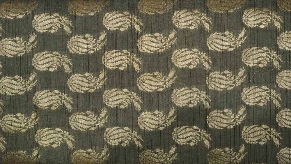 Slate Grey Golden Zari Work Banarasi Handloom Katia Silk