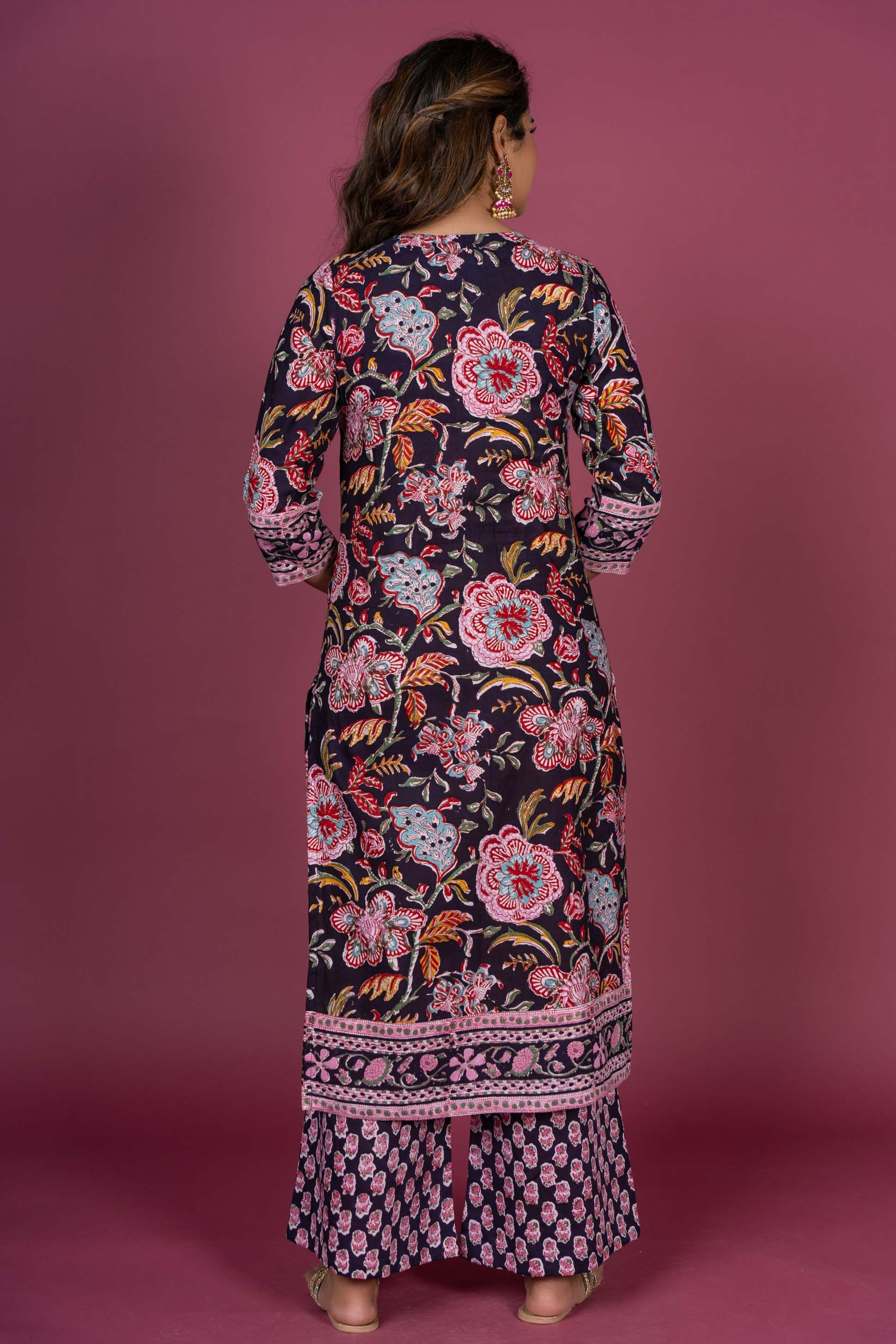 Multicolor Floral Block Printed Kurta 