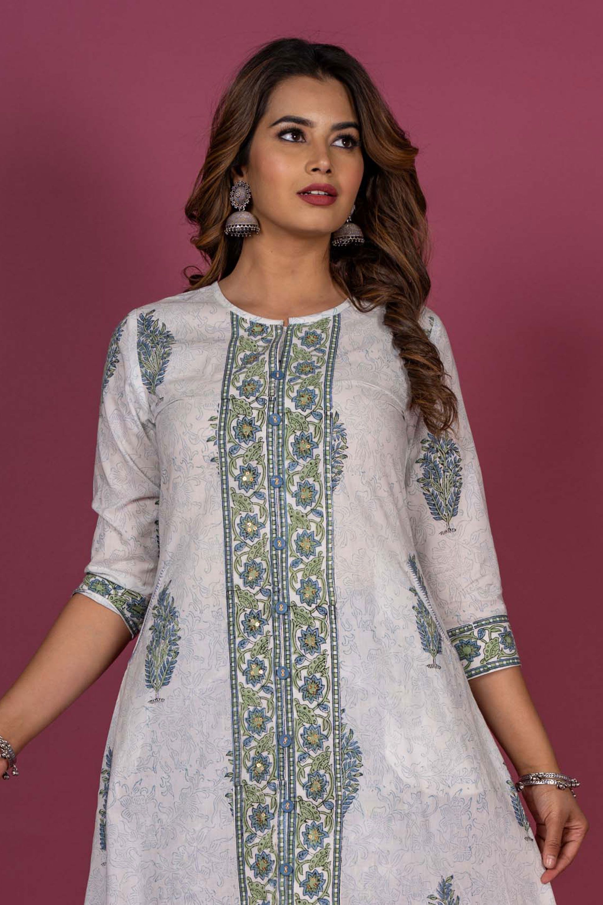 Designer Block Printed Kurta 