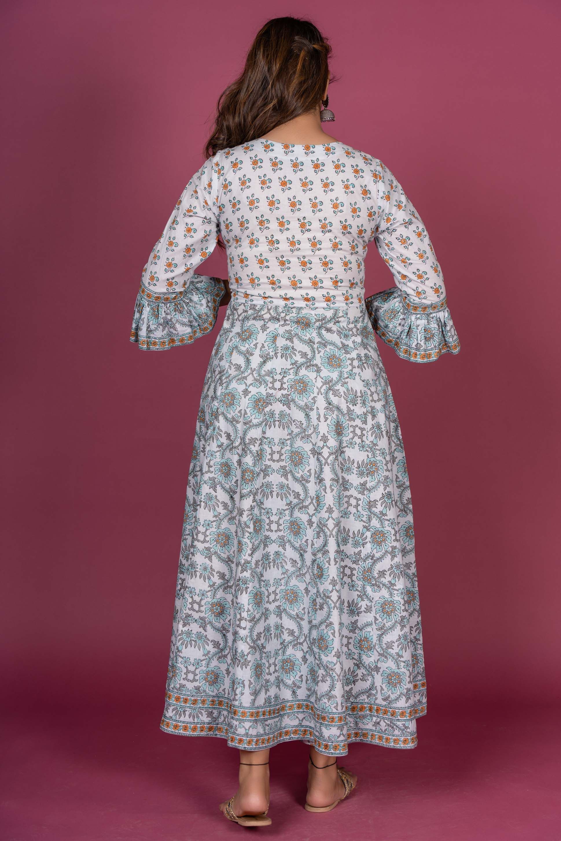 Aqua Sea Anarkali Kurta 