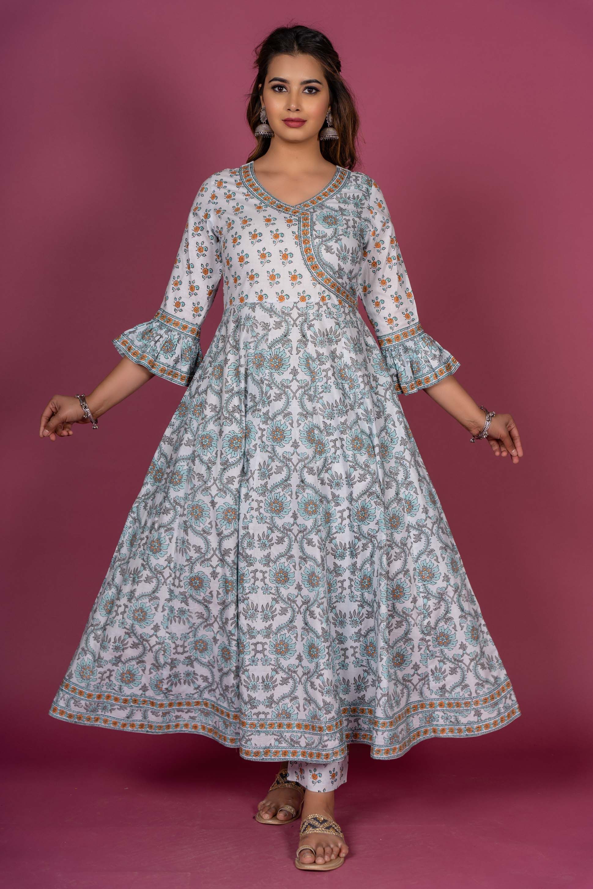 Aqua Sea Anarkali Kurta Set