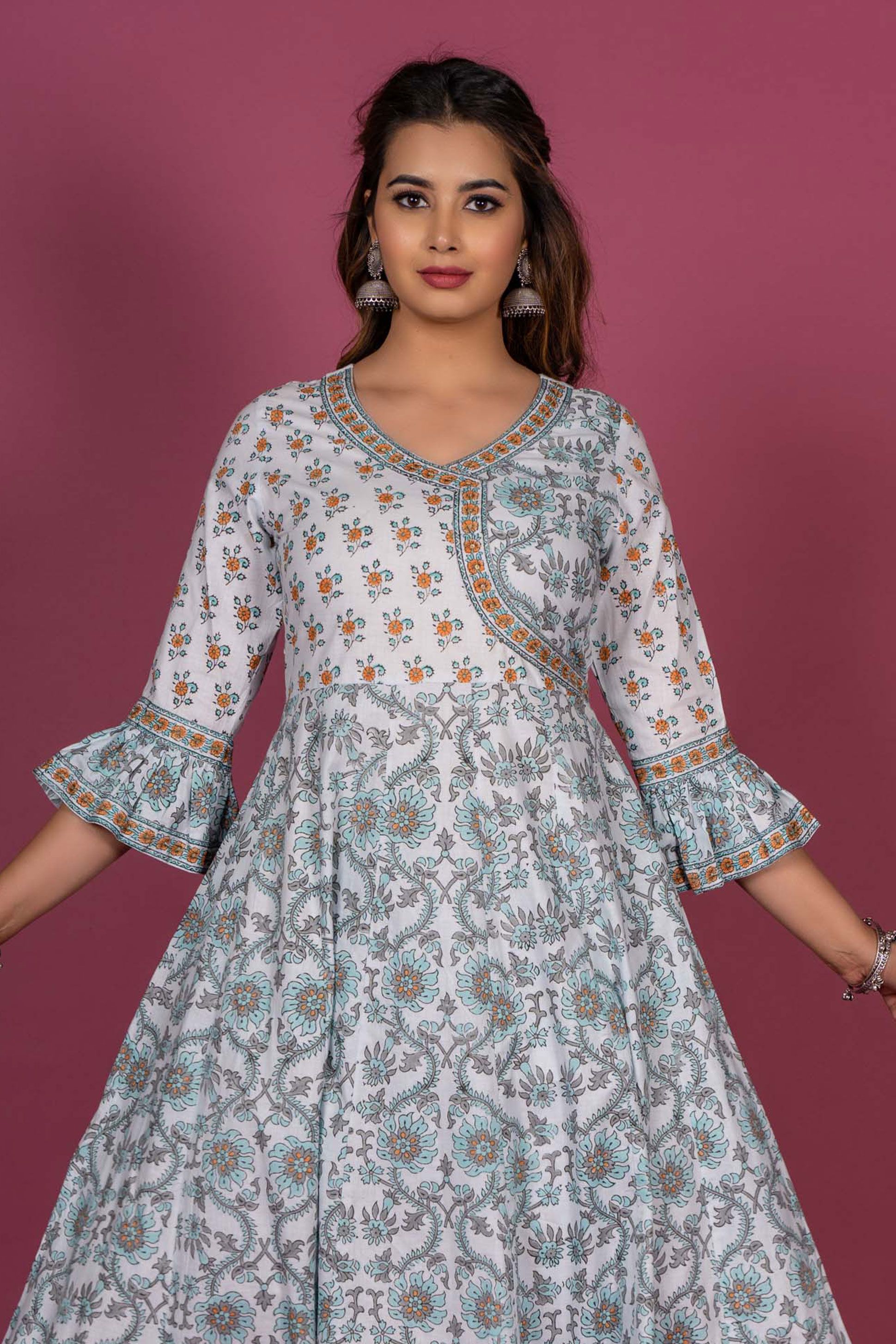 Aqua Sea Anarkali Kurta 