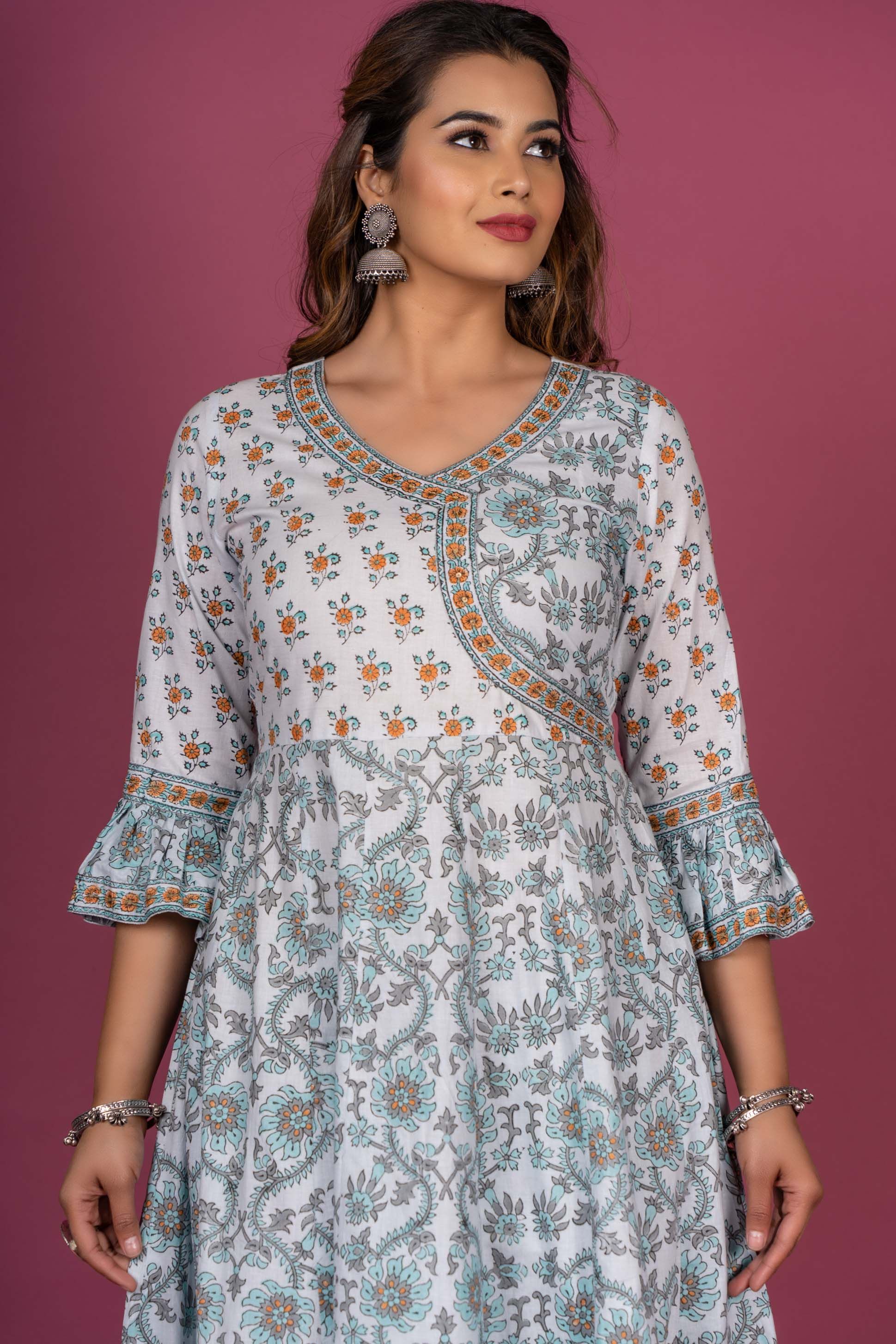 Aqua Sea Anarkali Kurta Set