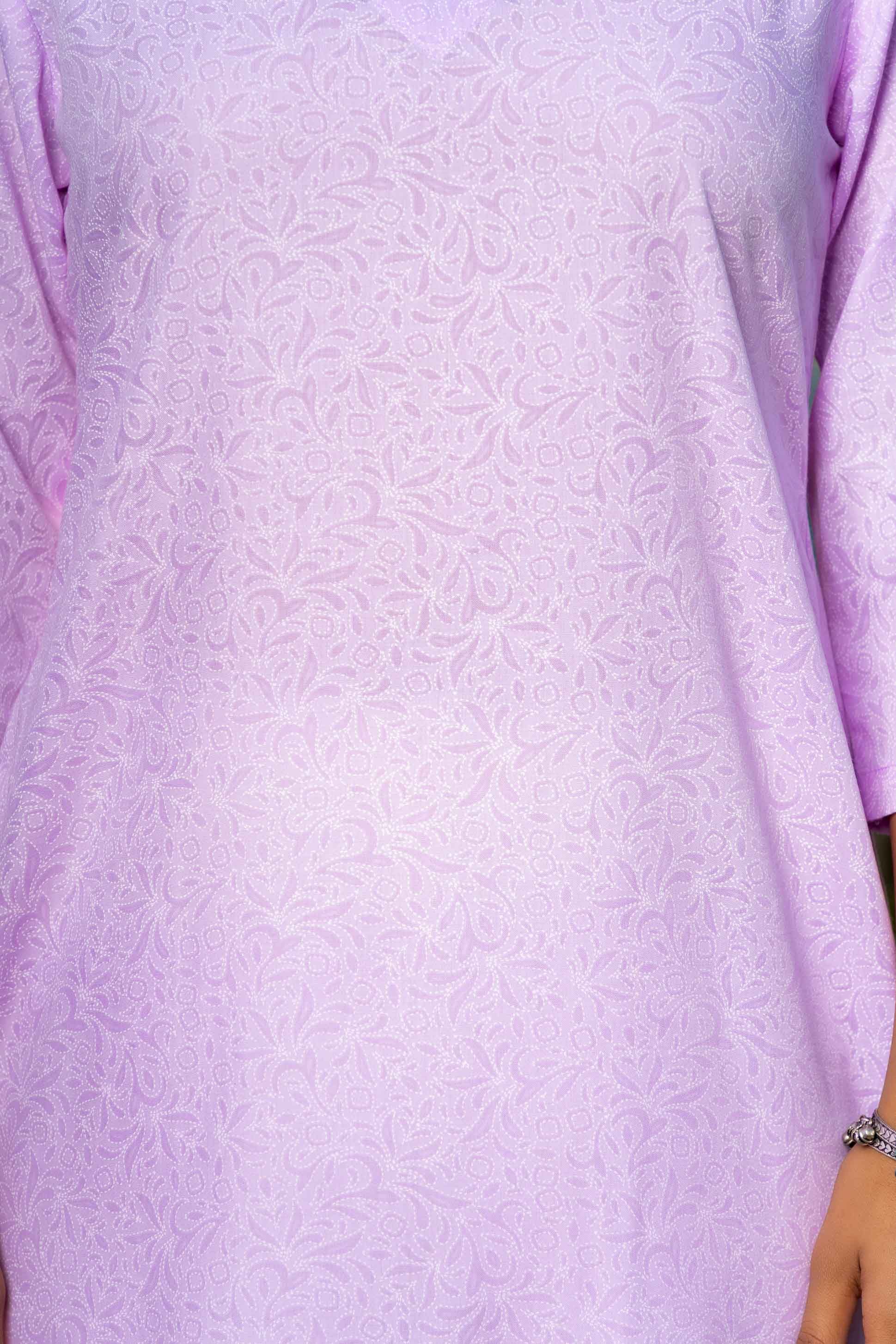 Violet Floral Printed Kurta 