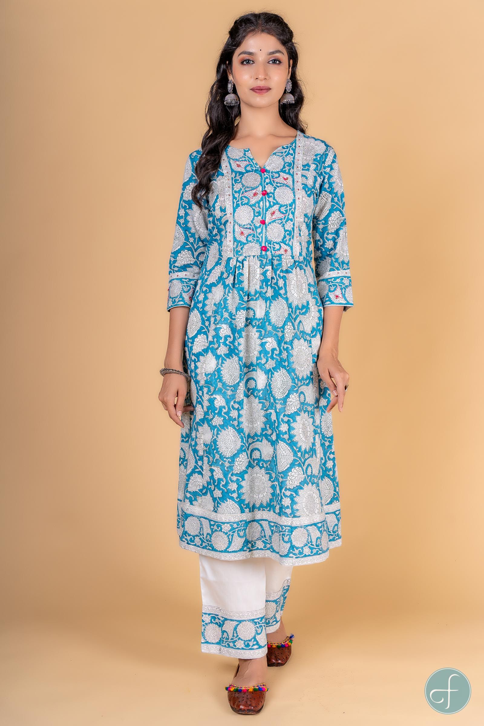 Horizon Blue A Line Kurta 