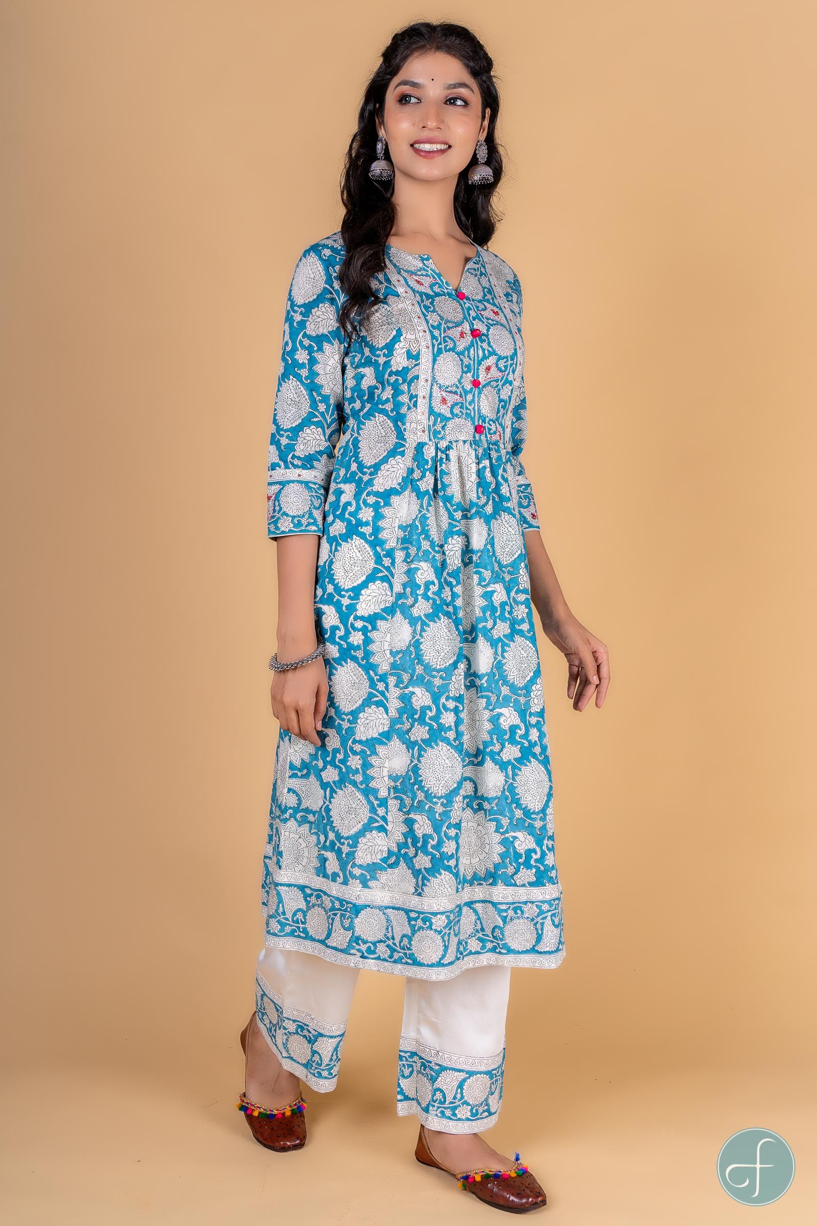 Horizon Blue A Line Kurta 