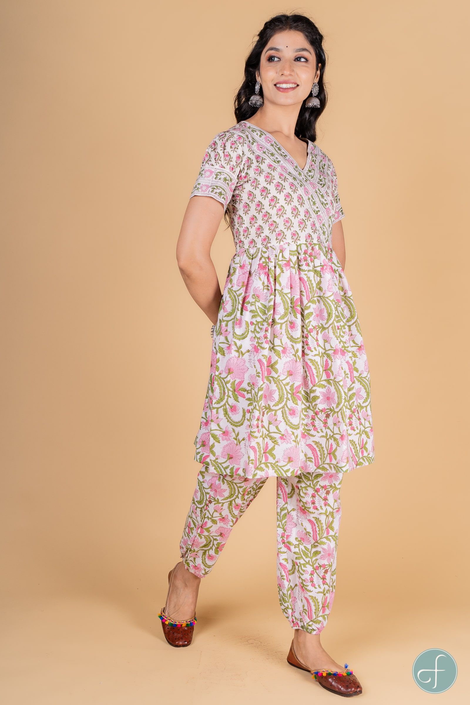 Jelly Rose Block Printed Short Kurta 