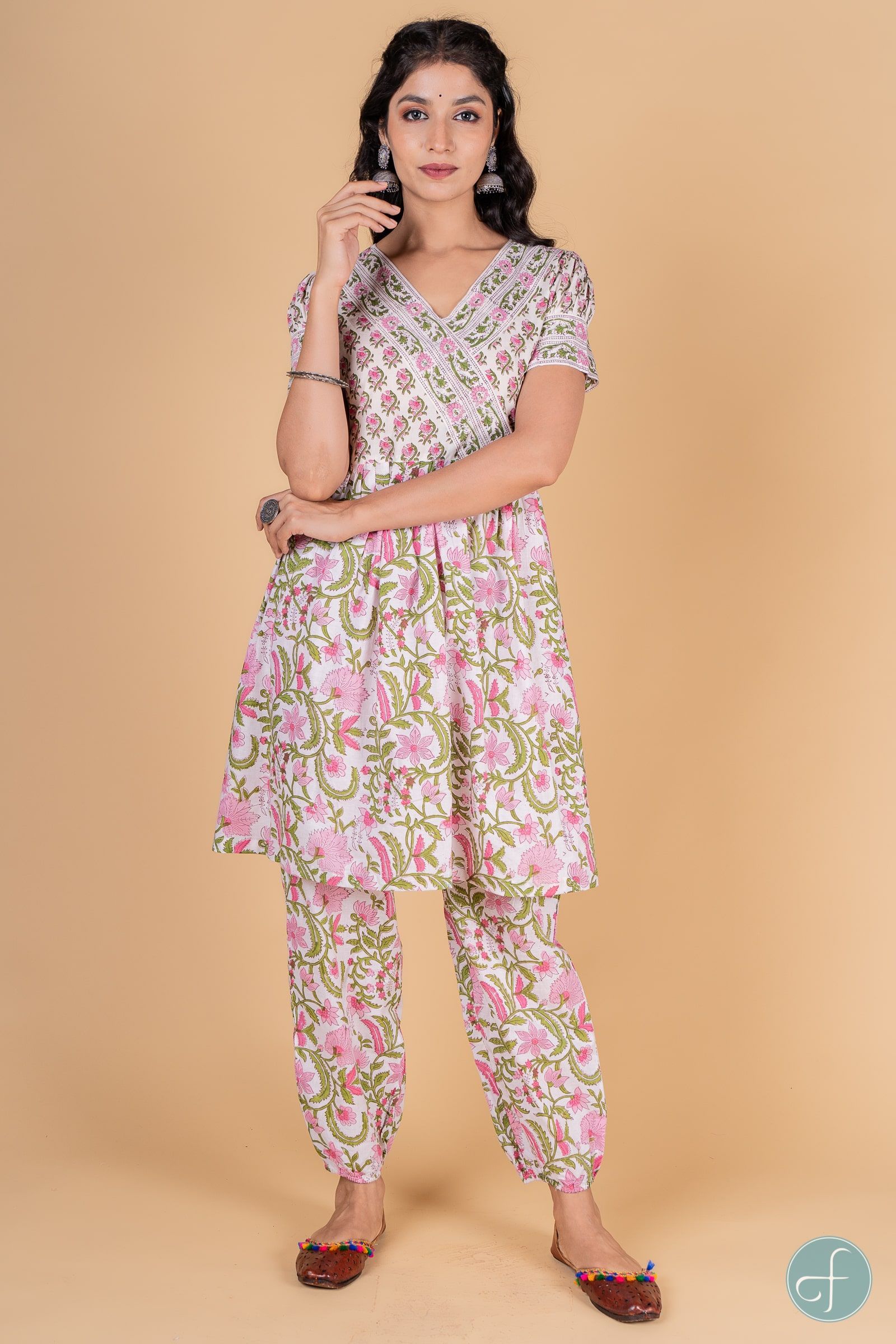 Jelly Rose Block Printed Short Kurta 