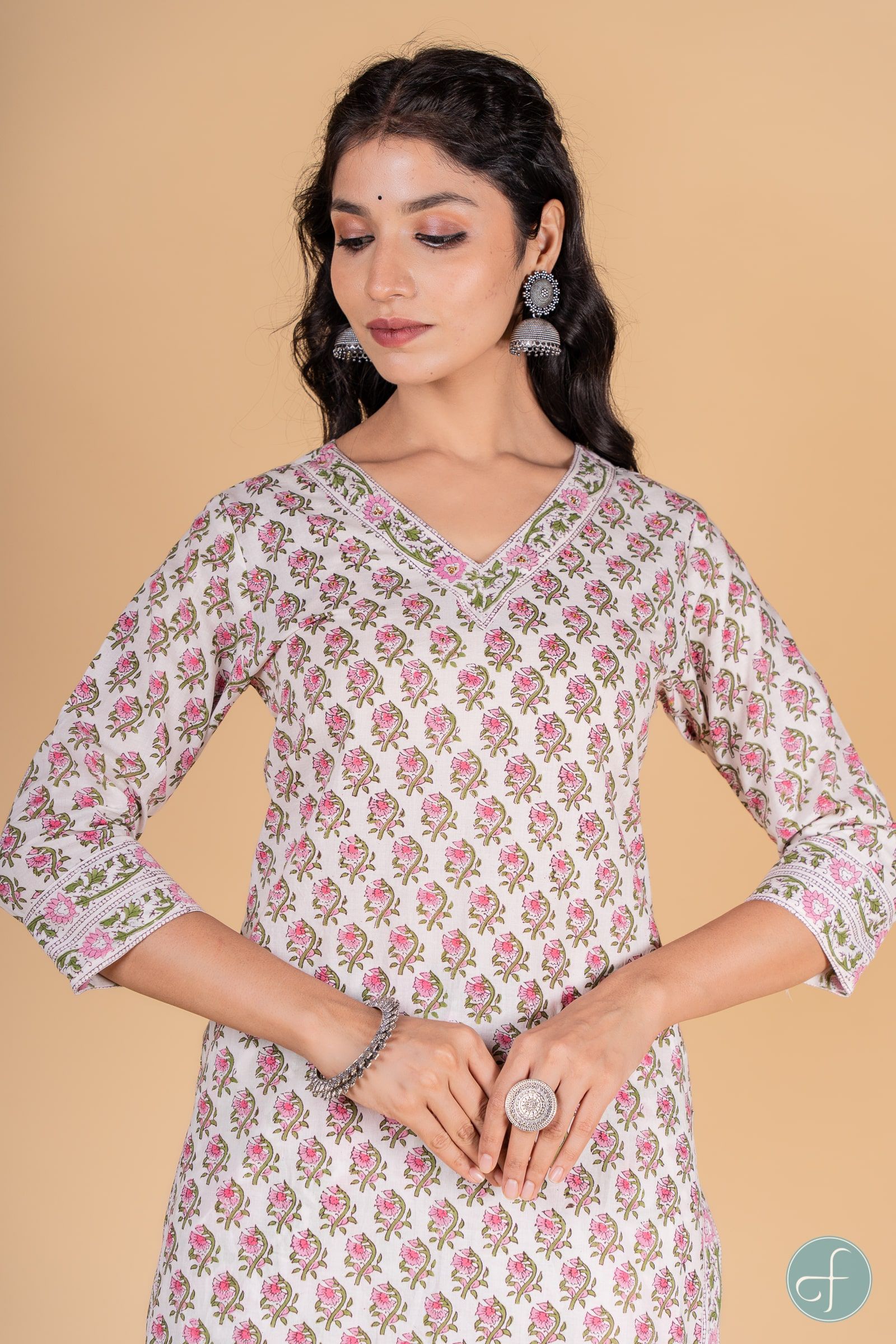 Garden Floral Block Printed Kurta 