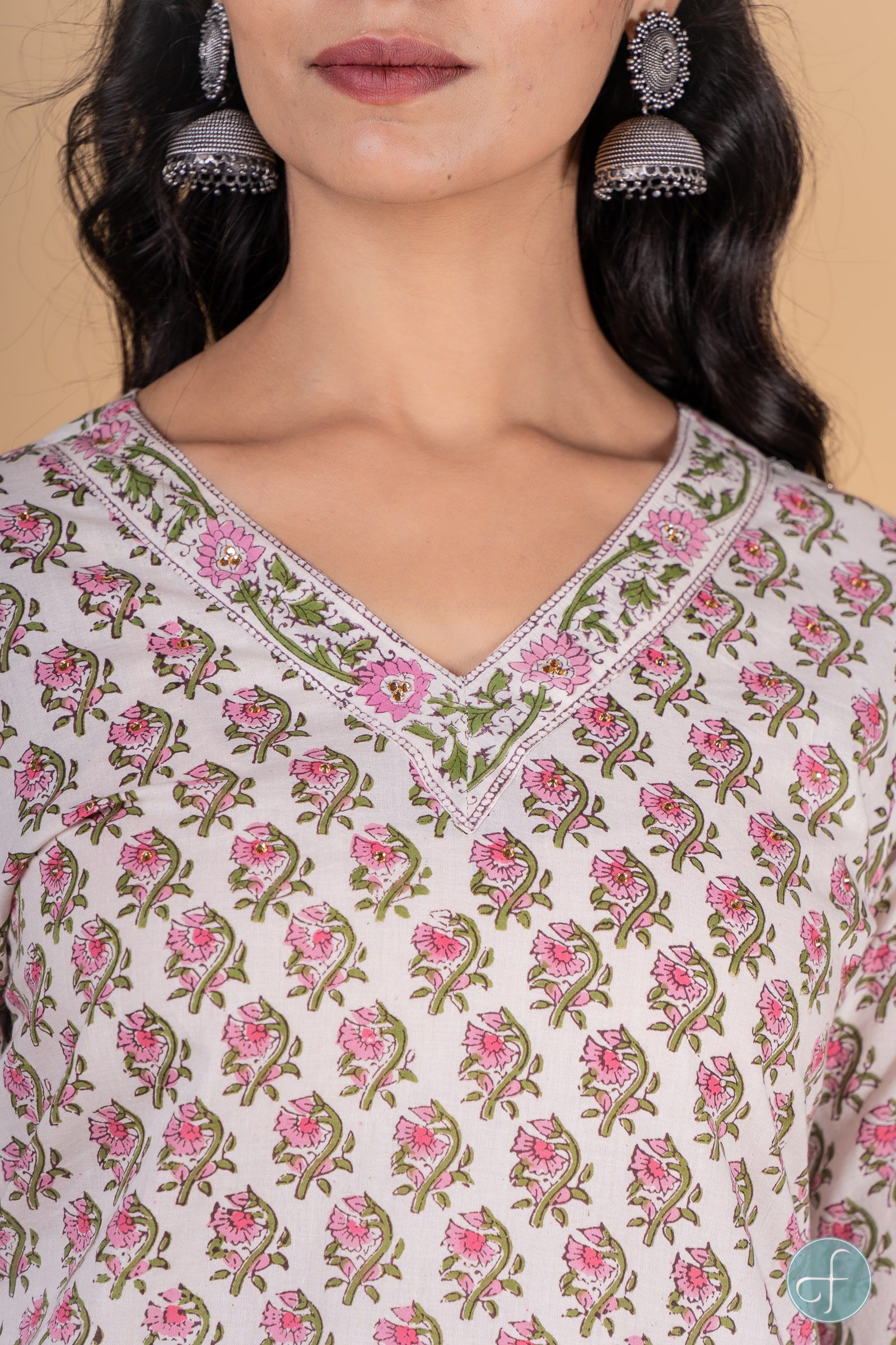 Garden Floral Block Printed Kurta 