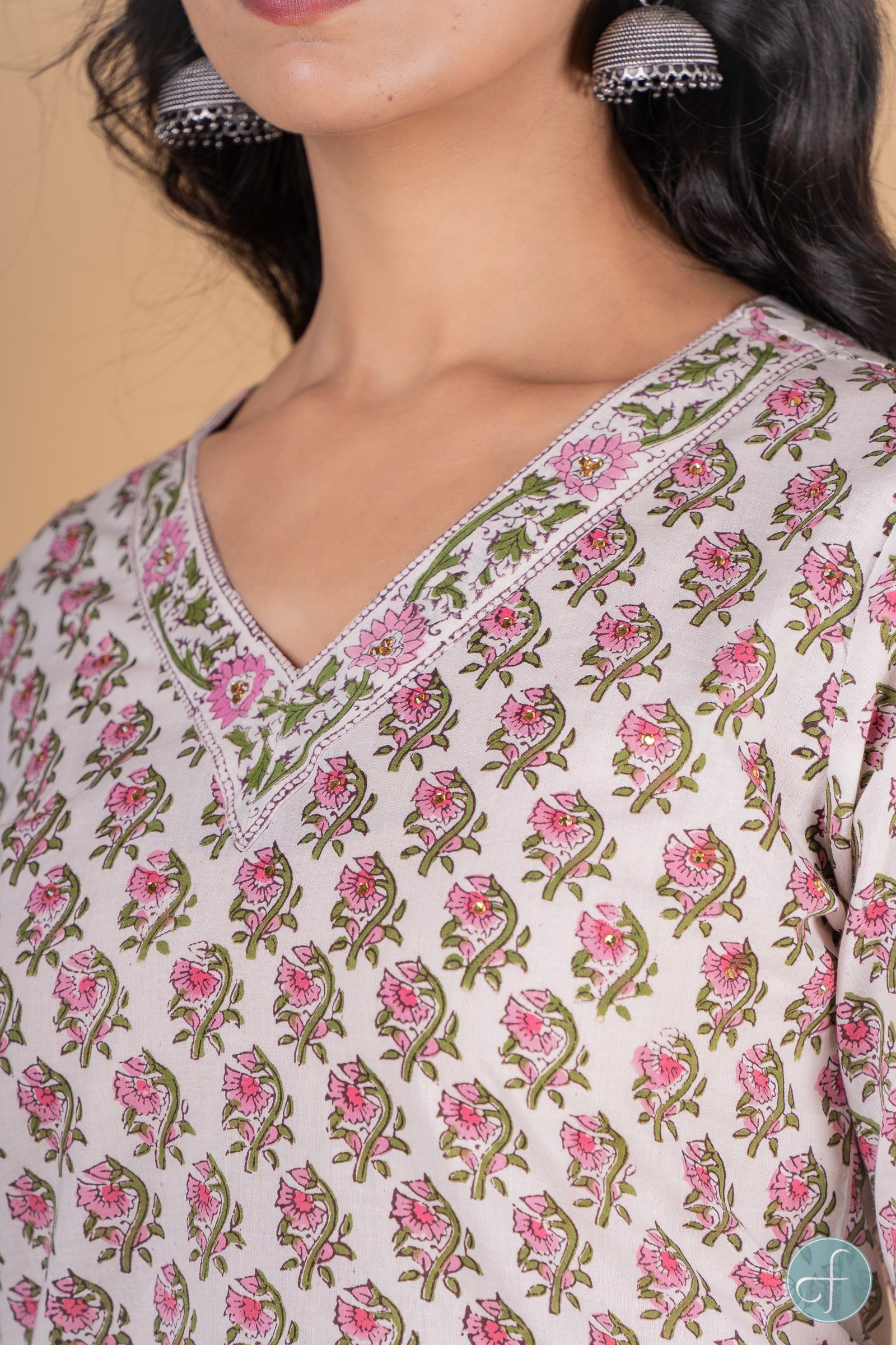 Garden Floral Block Printed Kurta 