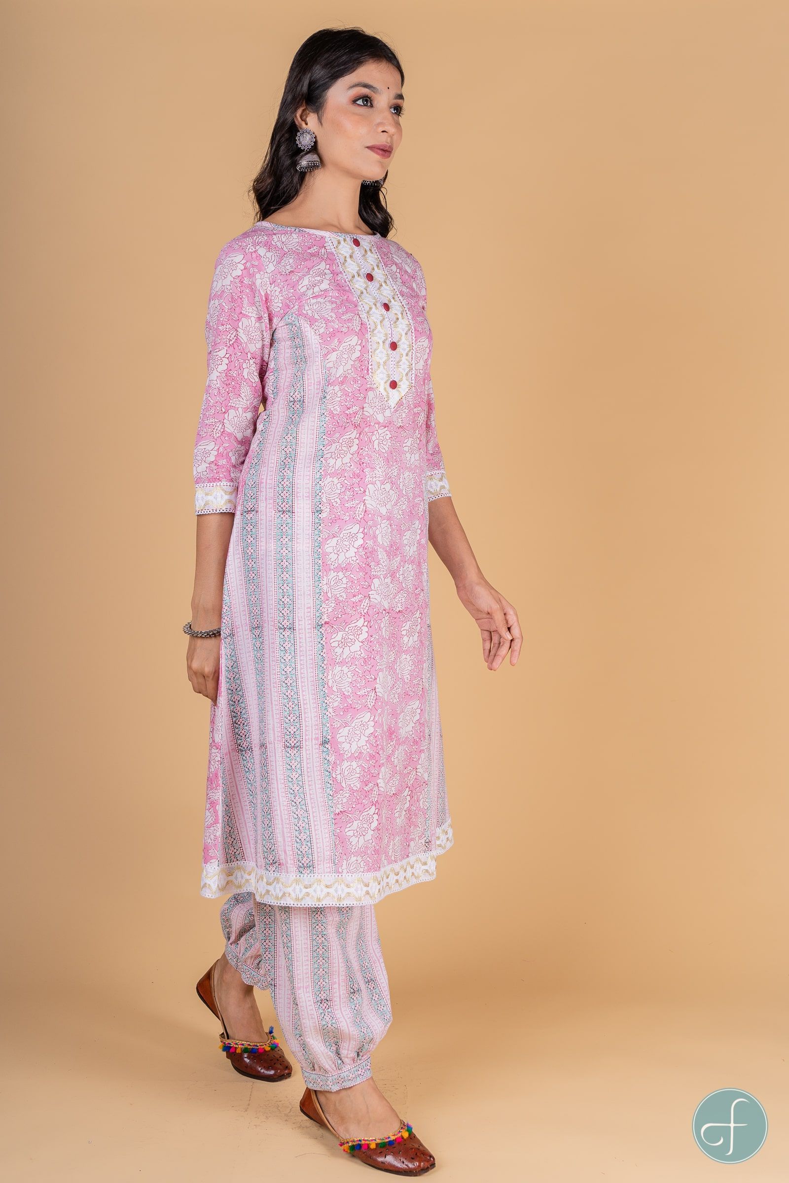 Carnation Pink A Line Kurta 