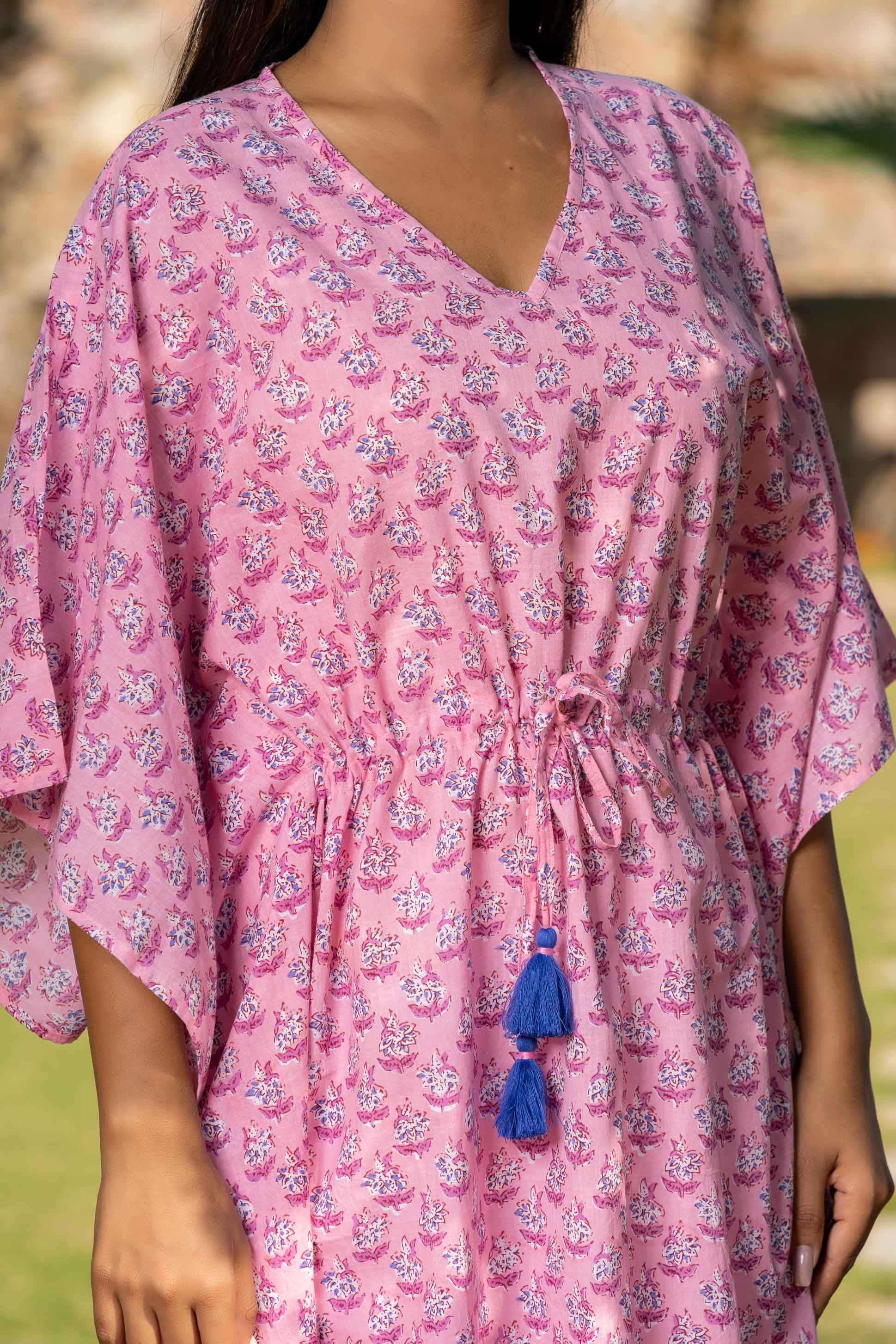 Pretty Pink Printed Kaftan